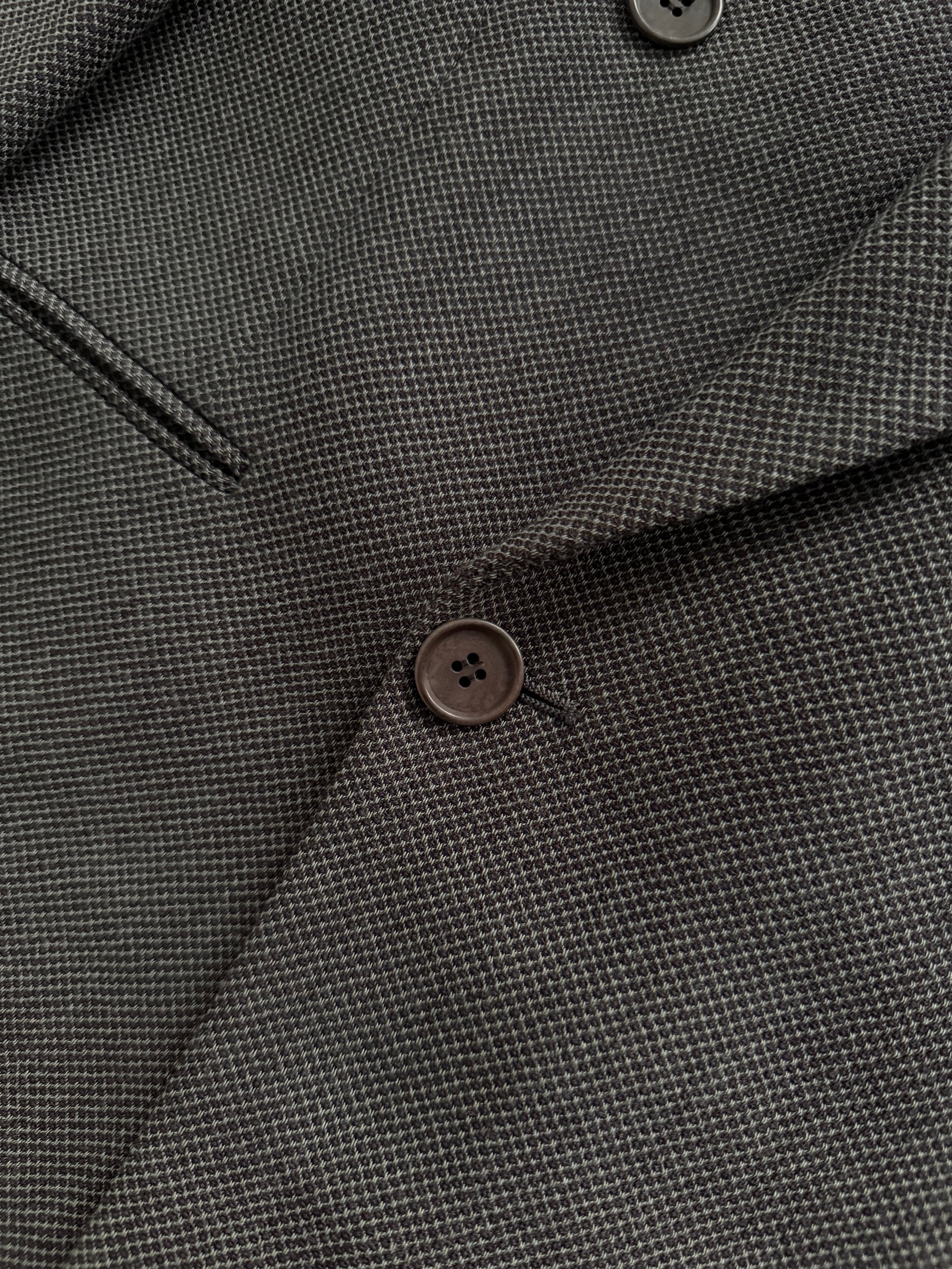 Giorgio Armani 1980s Double Breasted Pleated Wool Suit Grey New - Size L Jacket / 32" Waist