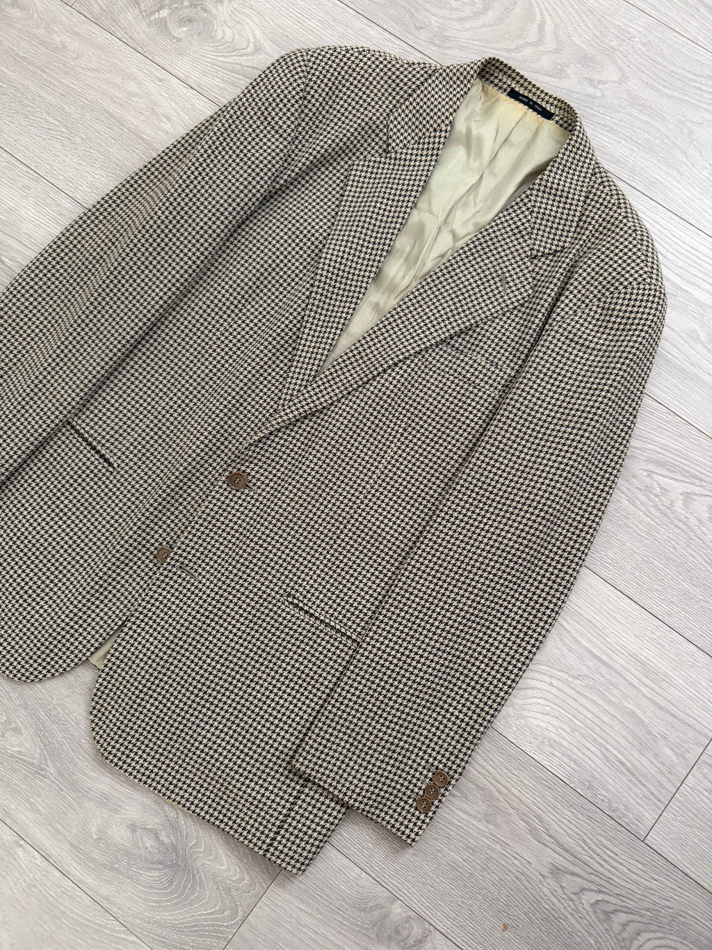 Emporio Armani 1994 Houndstooth 2B Wool Sports Jacket Blazer - Size XL