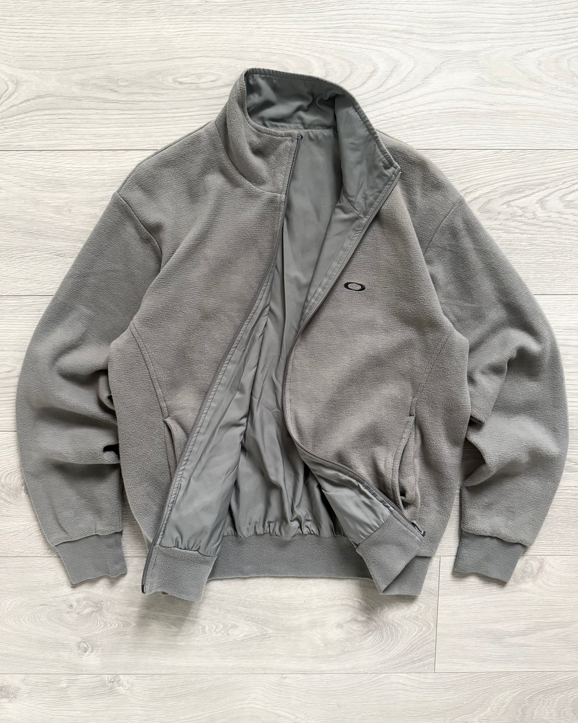 Oakley 00s Curve Panelled Reversible Fleece Nylon Jacket - Size M