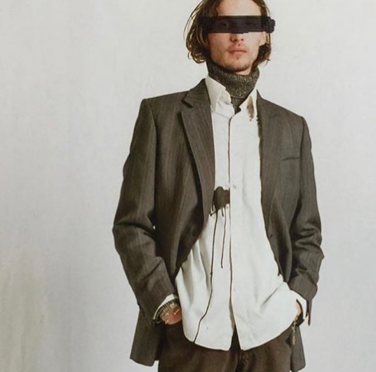 Maison Martin Margiela FW2004 Wool Camel Ribbed Turtleneck Knit Sweater - Size M