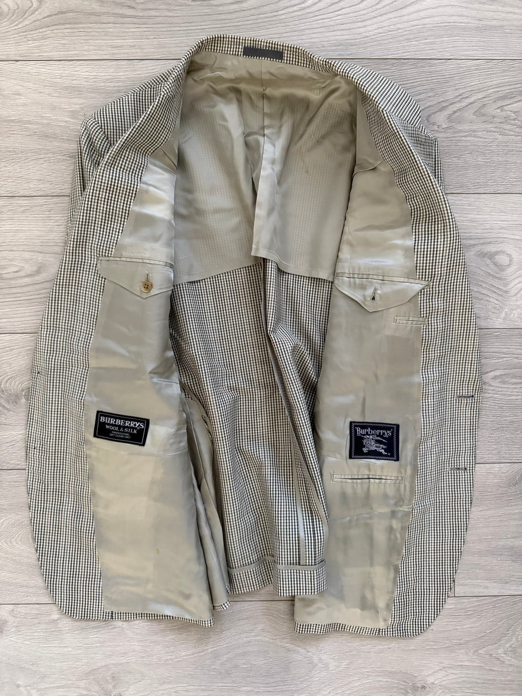 Burberry 1980s 2B Silk Wool Sports Blazer Jacket - Size XXL