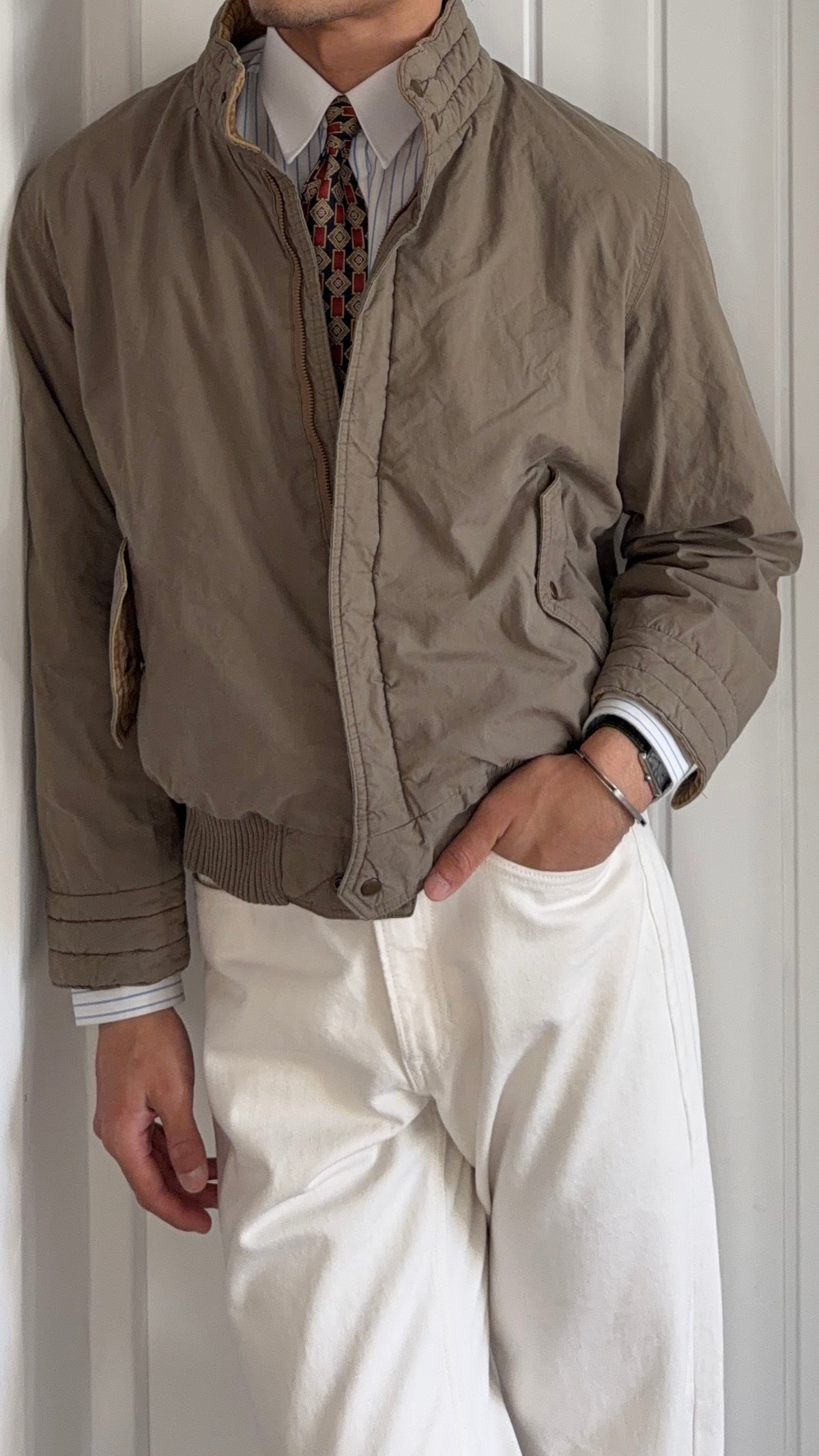 Valentino 1980s Padded Cotton Bomber Jacket - Size S