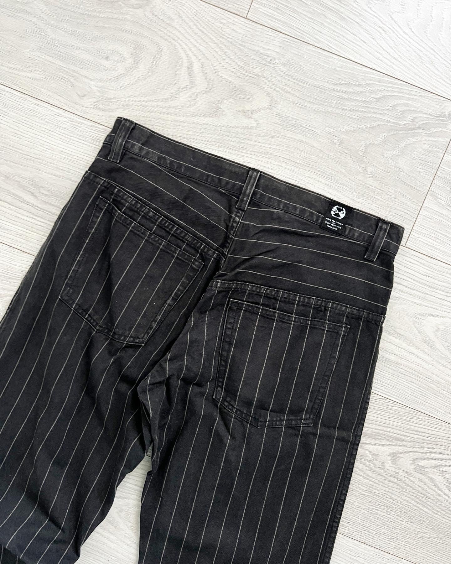 Final Home 1990s Double Waist Striped Denim Pants - Size 31