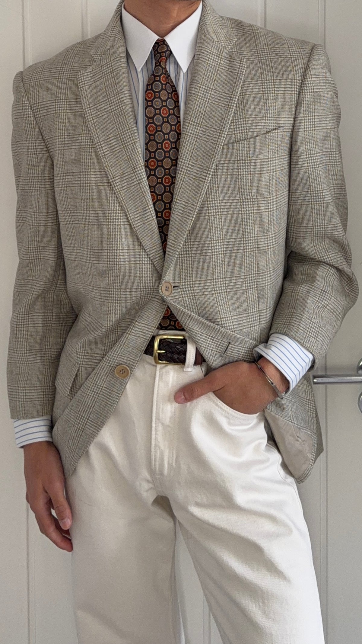 Valentino 1990s 2B Check Wool Sport Jacket Blazer - Size M