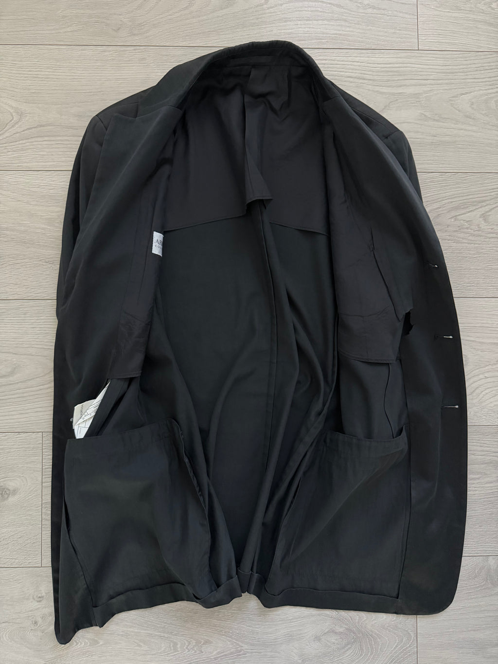 Armani 1990s Cotton 3B Black Suit - Size L Jacket / 34" Waist