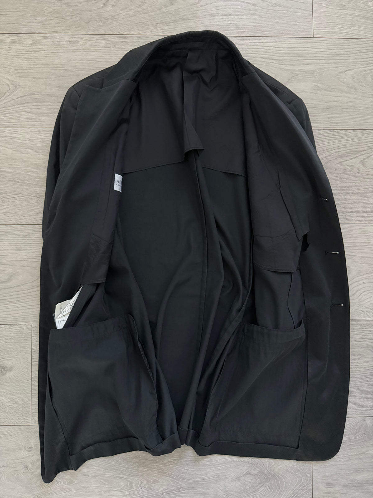 Armani 1990s Cotton 3B Black Suit - Size L Jacket / 34" Waist