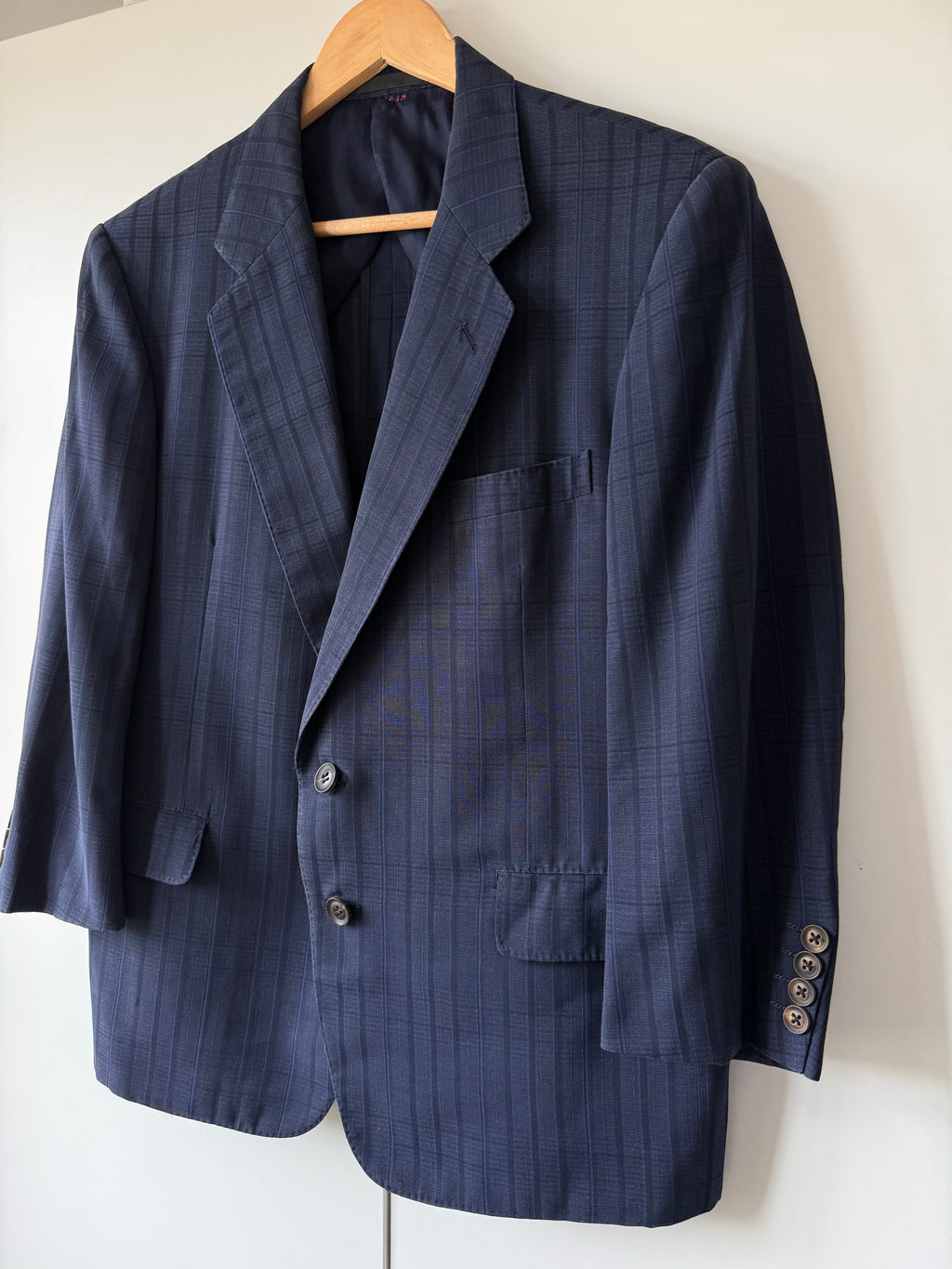 Burberry 1990s 2B Wool Blue Lightweight Partially Lined Sports Jacket Blazer - Size XS