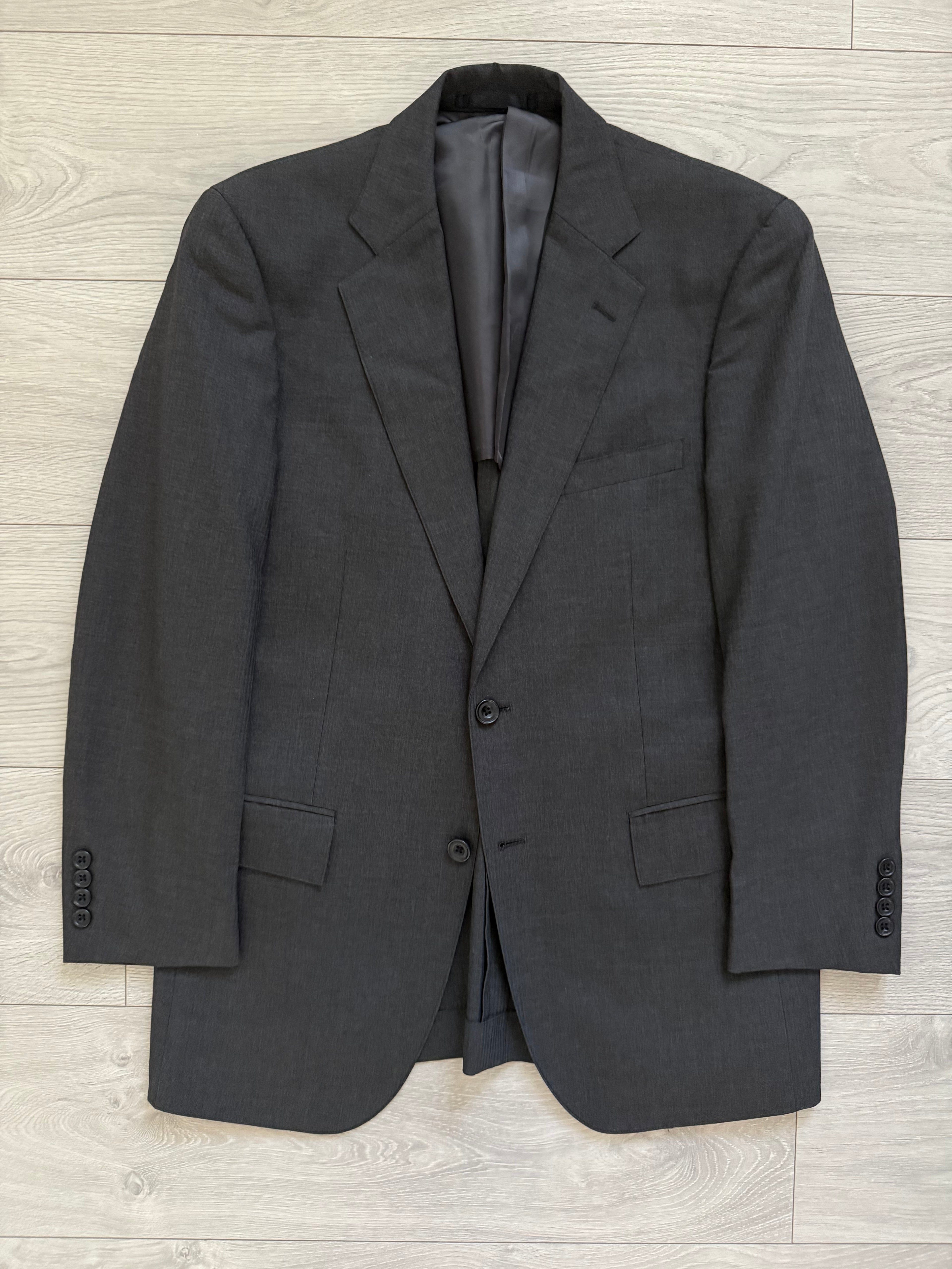 Ralph Lauren 1990s 2B Pleated Lightweight Wool Suit Grey - Size S Jacket / 32" Waist