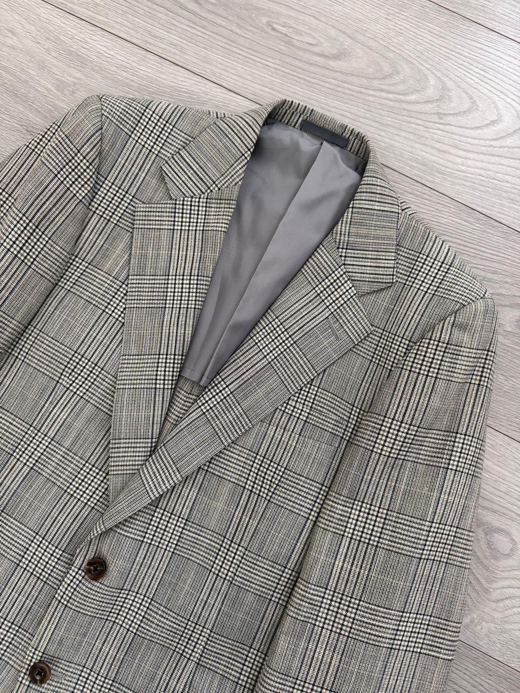 Burberry 1990s 2B Wool Grey Lightweight Partially Lined Sports Jacket Blazer - Size S