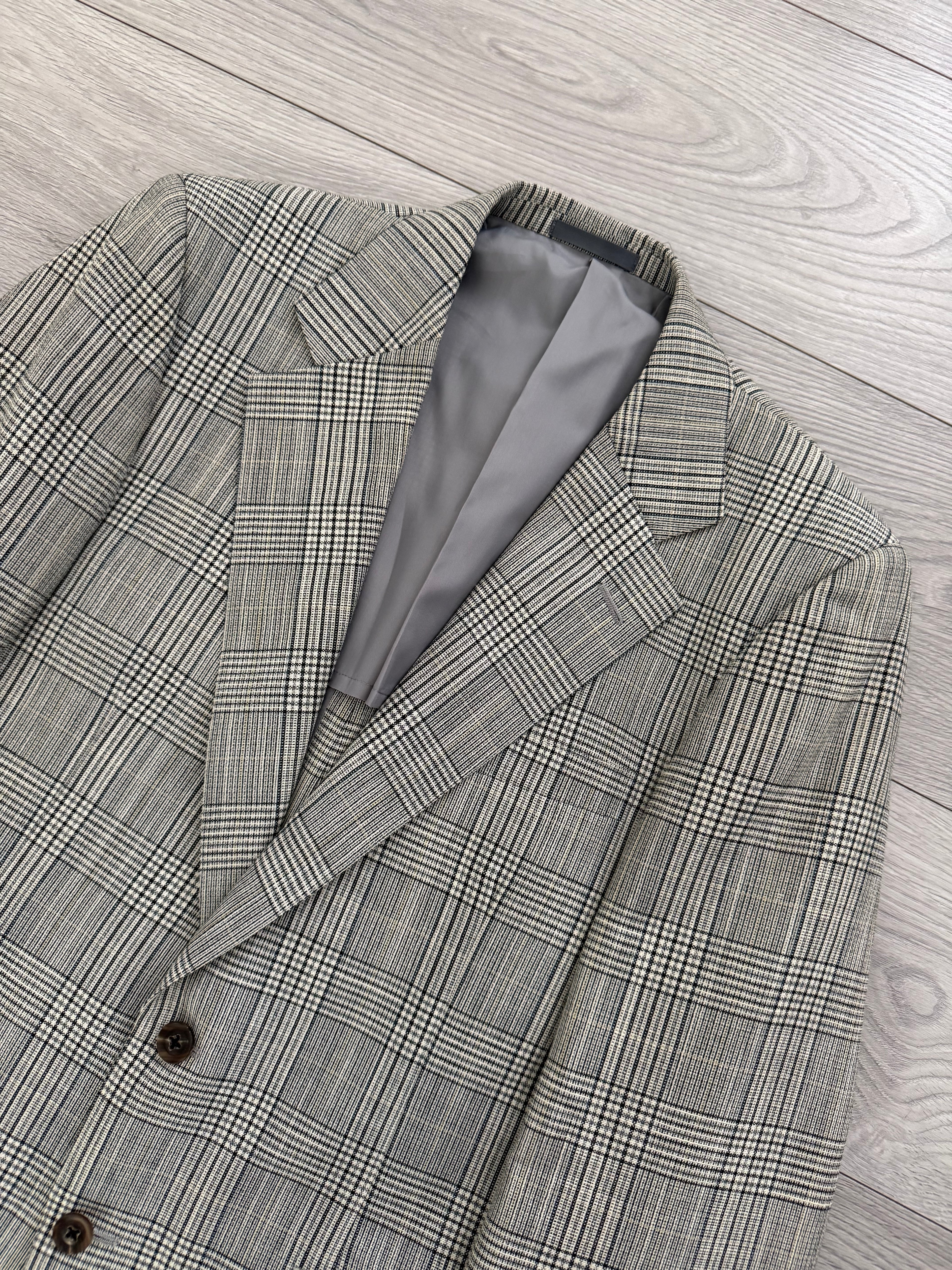 Burberry 1990s 2B Wool Grey Lightweight Partially Lined Sports Jacket Blazer - Size S