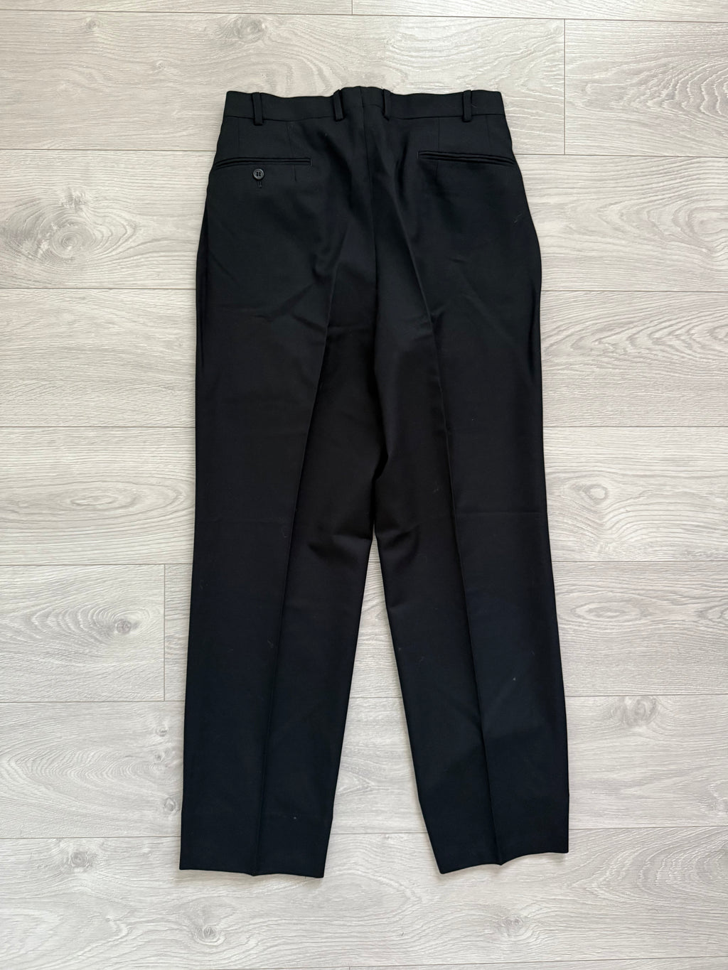 Yves Saint Laurent 1990s Black Pleated Wool Suit - Size M Jacket / 30" Waist