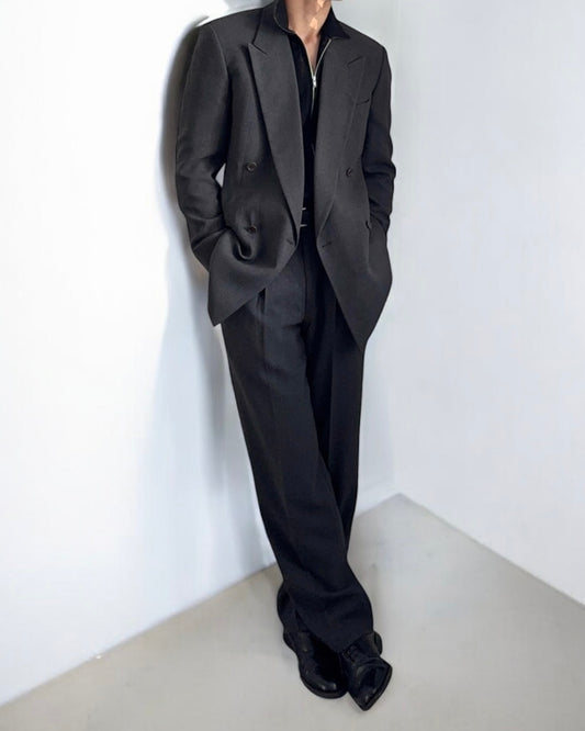 Giorgio Armani 1990s Double-Breasted Pleated Wool Suit - Size M Jacket / 32" Waist