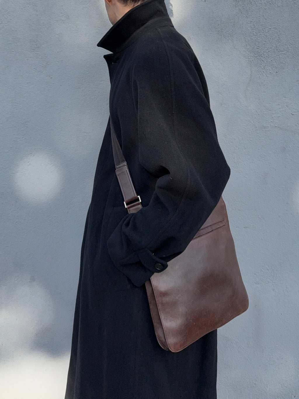 Prada Mainline 1990s Tobacco Brown Aged Leather Crossbody Bag