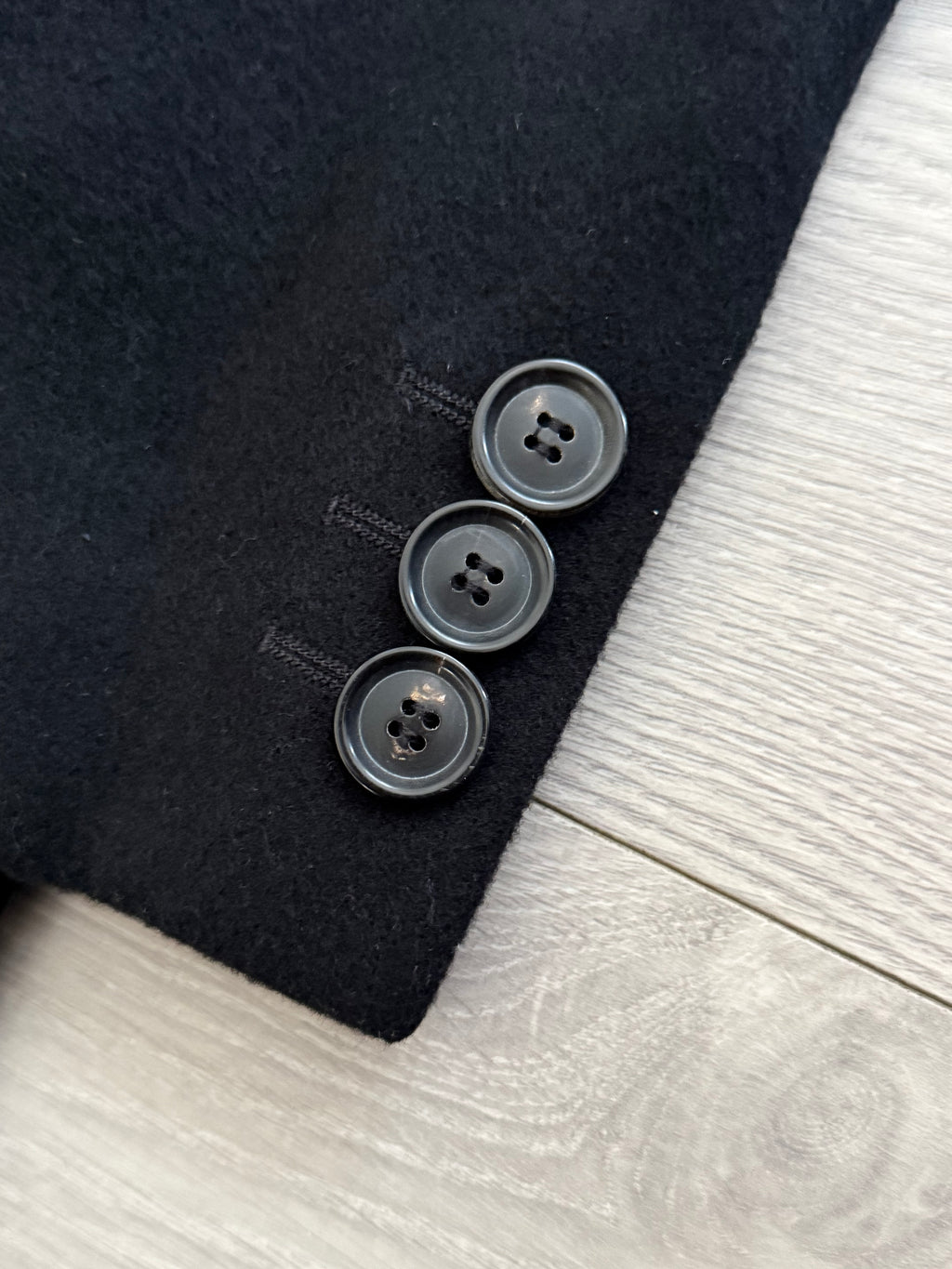 Hugo Boss 1990s 'Stratus' Wool Cashmere Black Coat - Size M