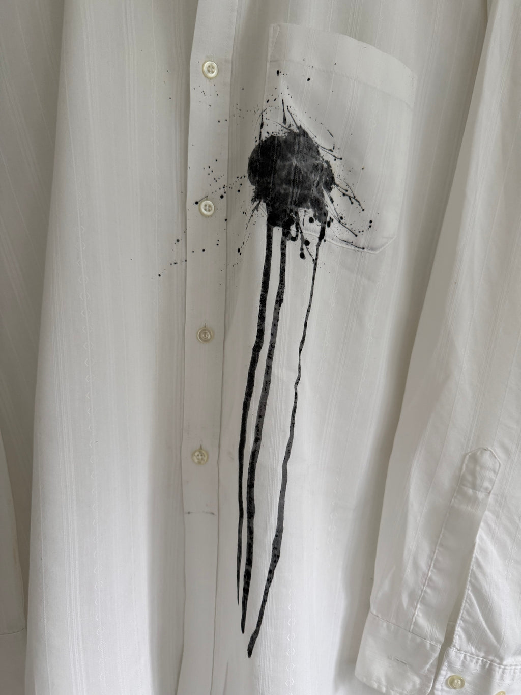 Maison Martin Margiela AW2004 Artisanal Line (0)(10) Ink Splatter Split Shirt - Size L