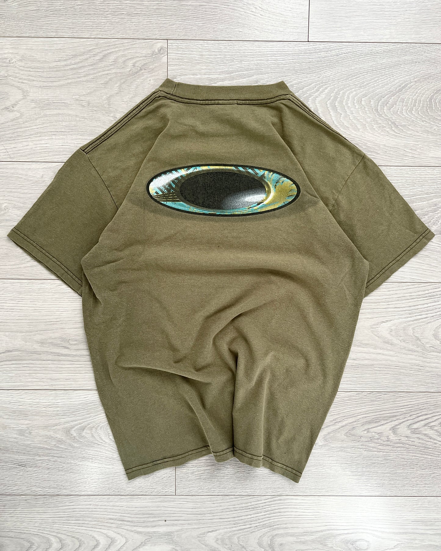 Oakley 2007 Floral Icon Logo Graphic Print T-Shirt - Size M