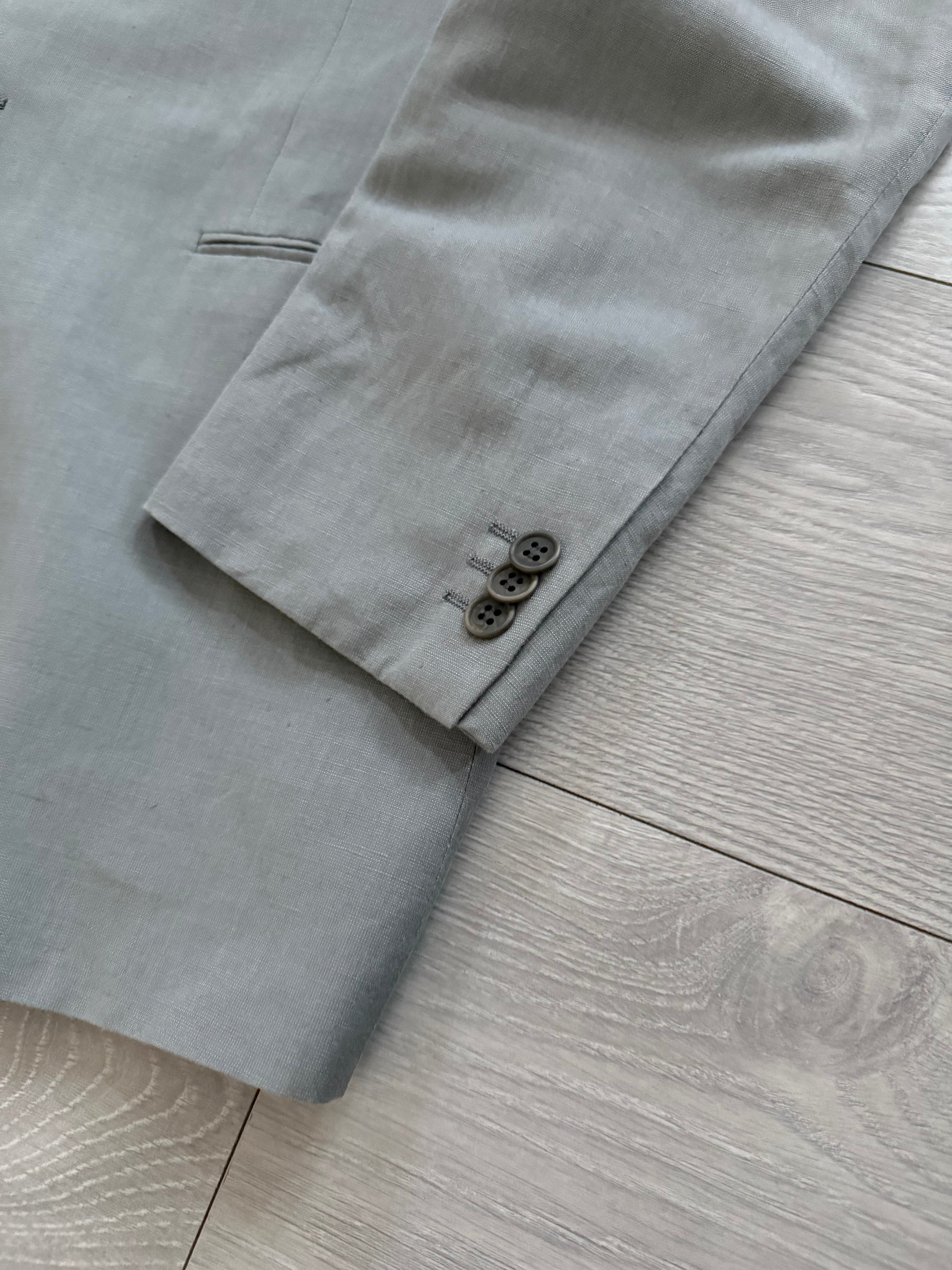 Giorgio Armani 1980s 3B Linen Blend Suit Grey - Size L Jacket / 32" Waist