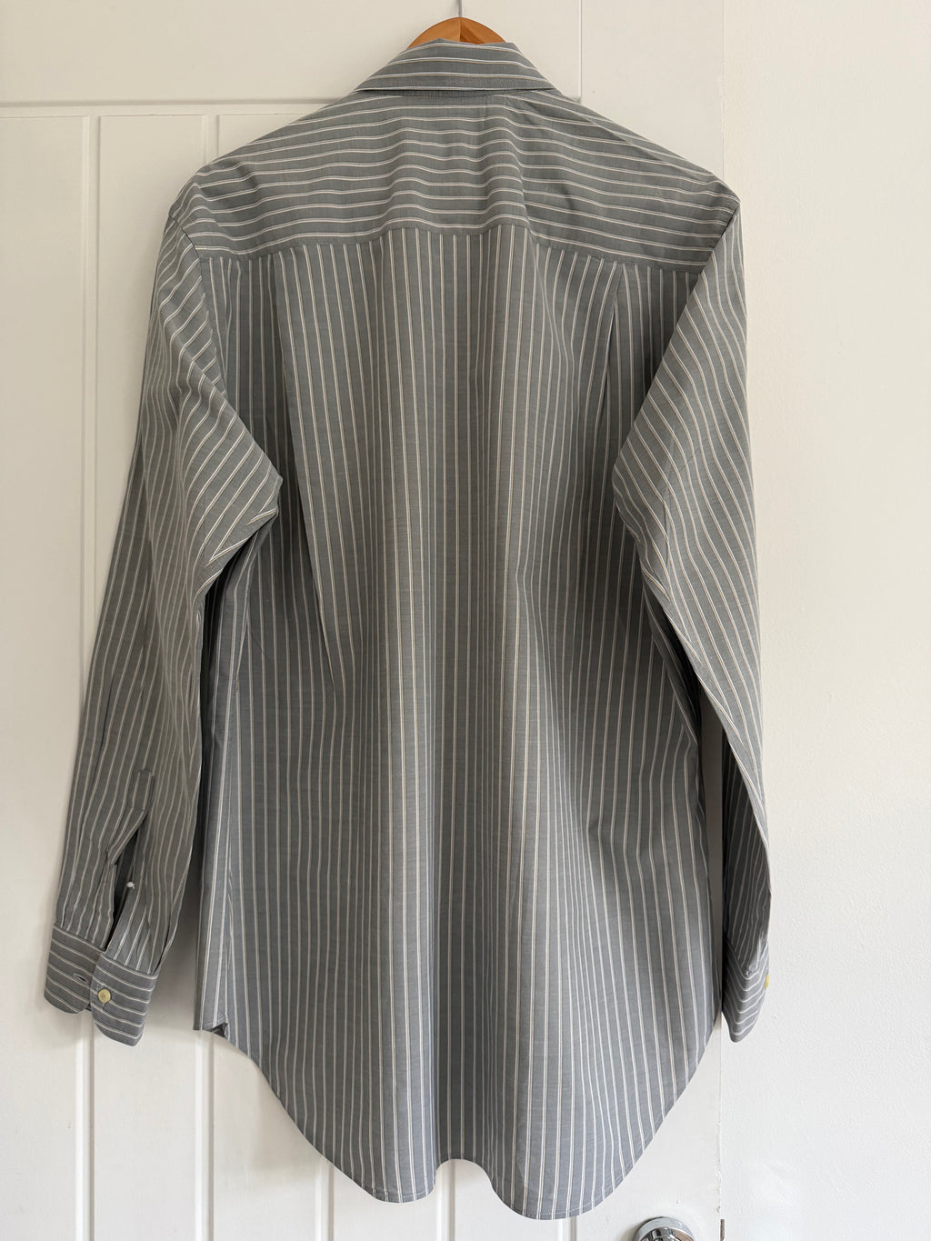 Giorgio Armani 1980s Multi Stripe Grey Cotton Shirt - Size M