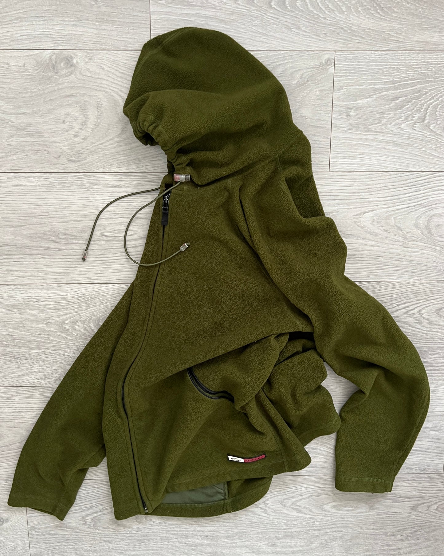 Oakley 00s Toggled Hood Technical Fleece Jacket in Green - Size L