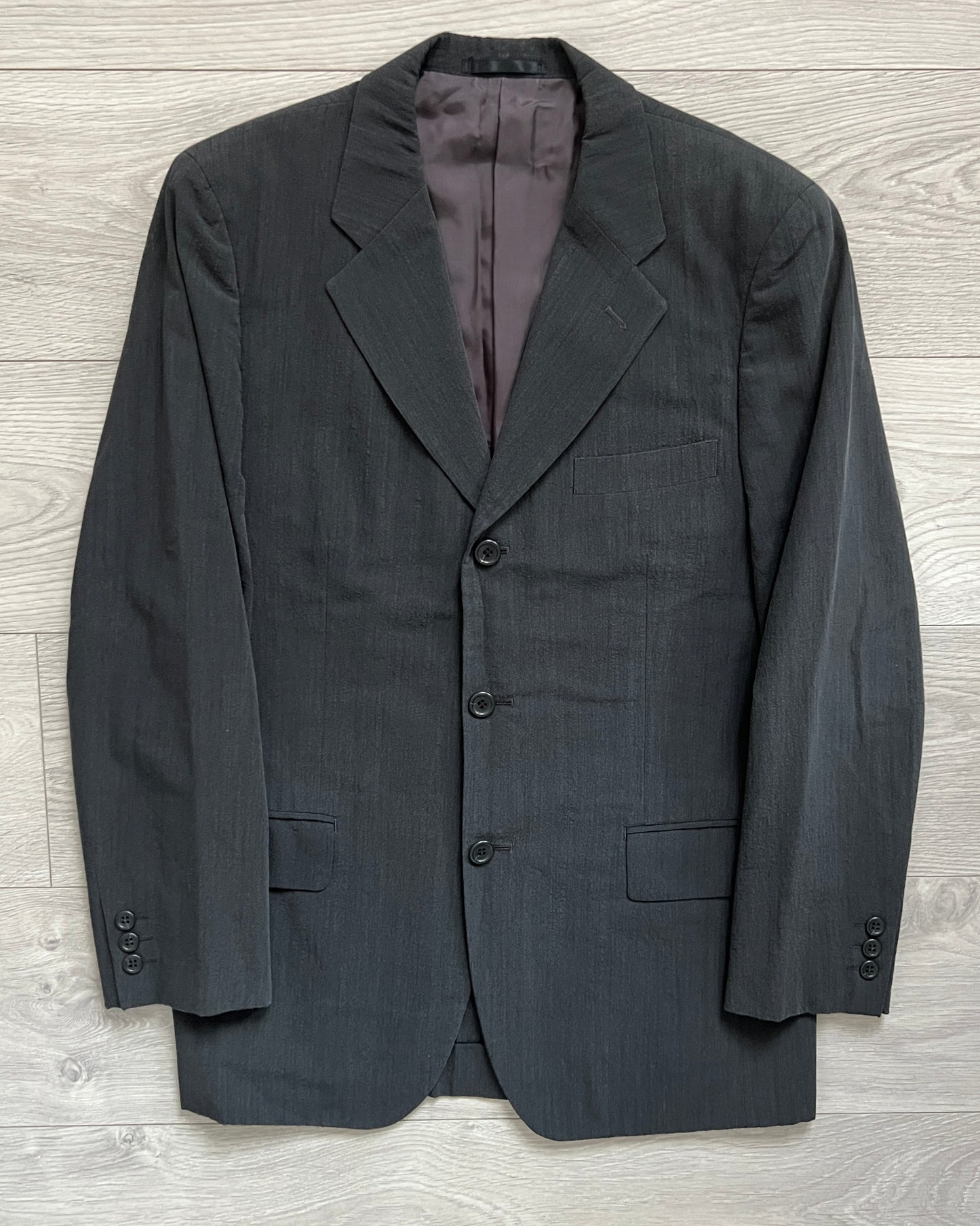 Issey Miyake 1990s Gabardine Textured Pleated Suit - Size M Jacket / 30" Waist