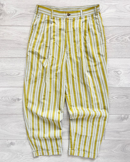 Comme Des Garcons Homme Plus SS1992 Pleated Striped Runway Trousers - Size 30