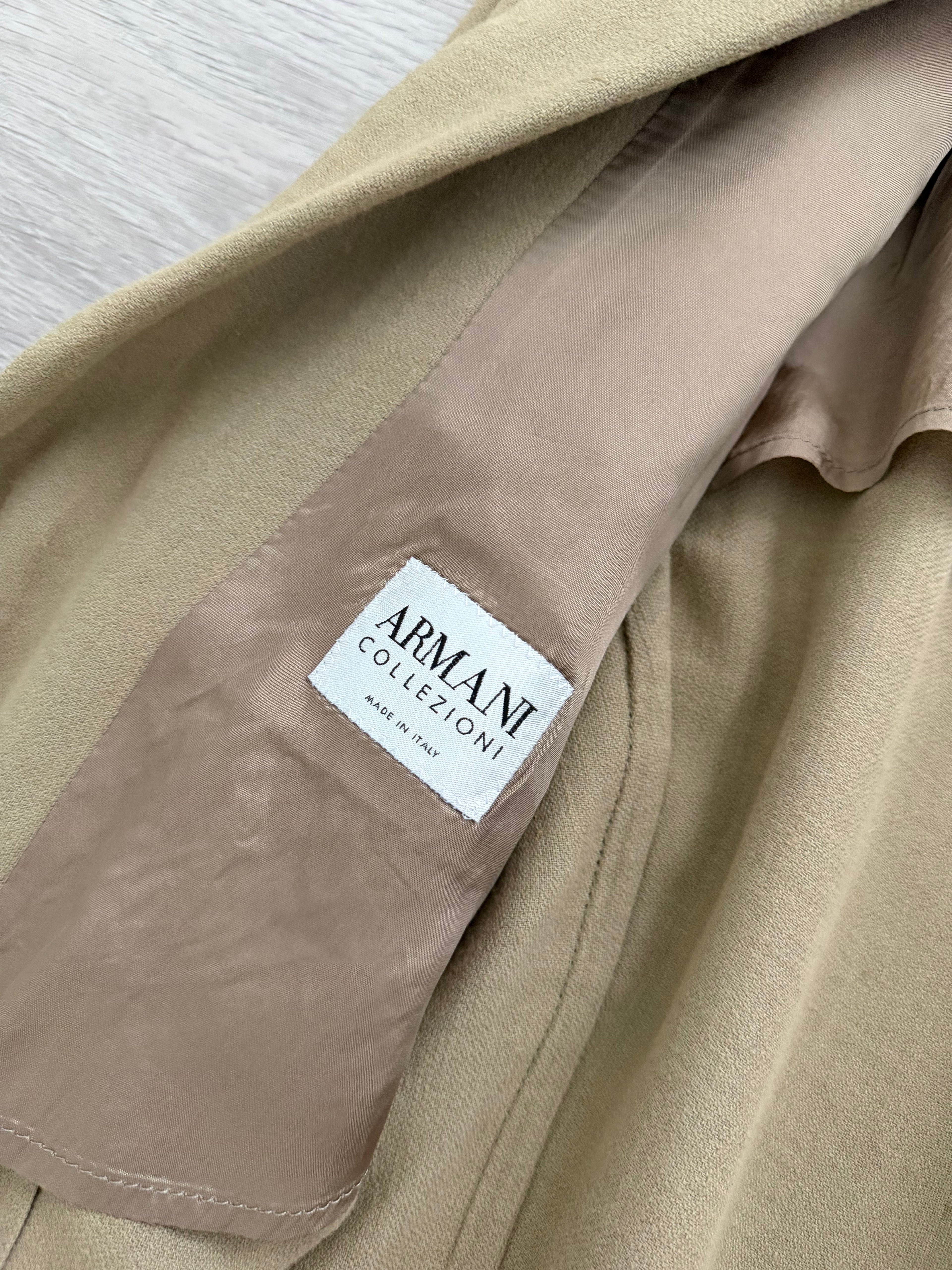 Armani 1990s 3B Linen Blend Unstructured Suit Beige - Size M Jacket / 32" Waist