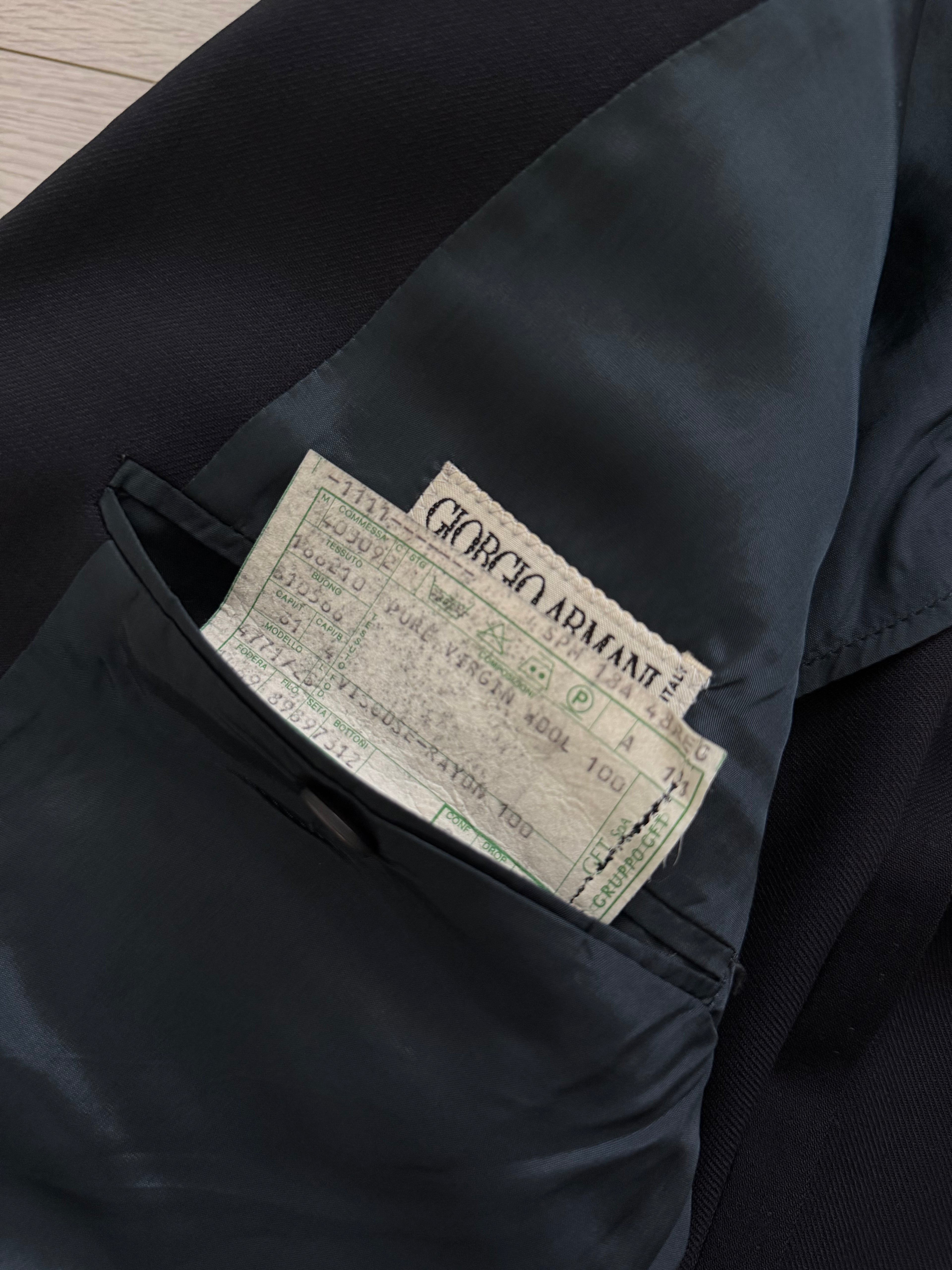 Giorgio Armani 1980s 2B Double Pleat Lightweight Navy Wool Suit - Size M Jacket / 32" Waist