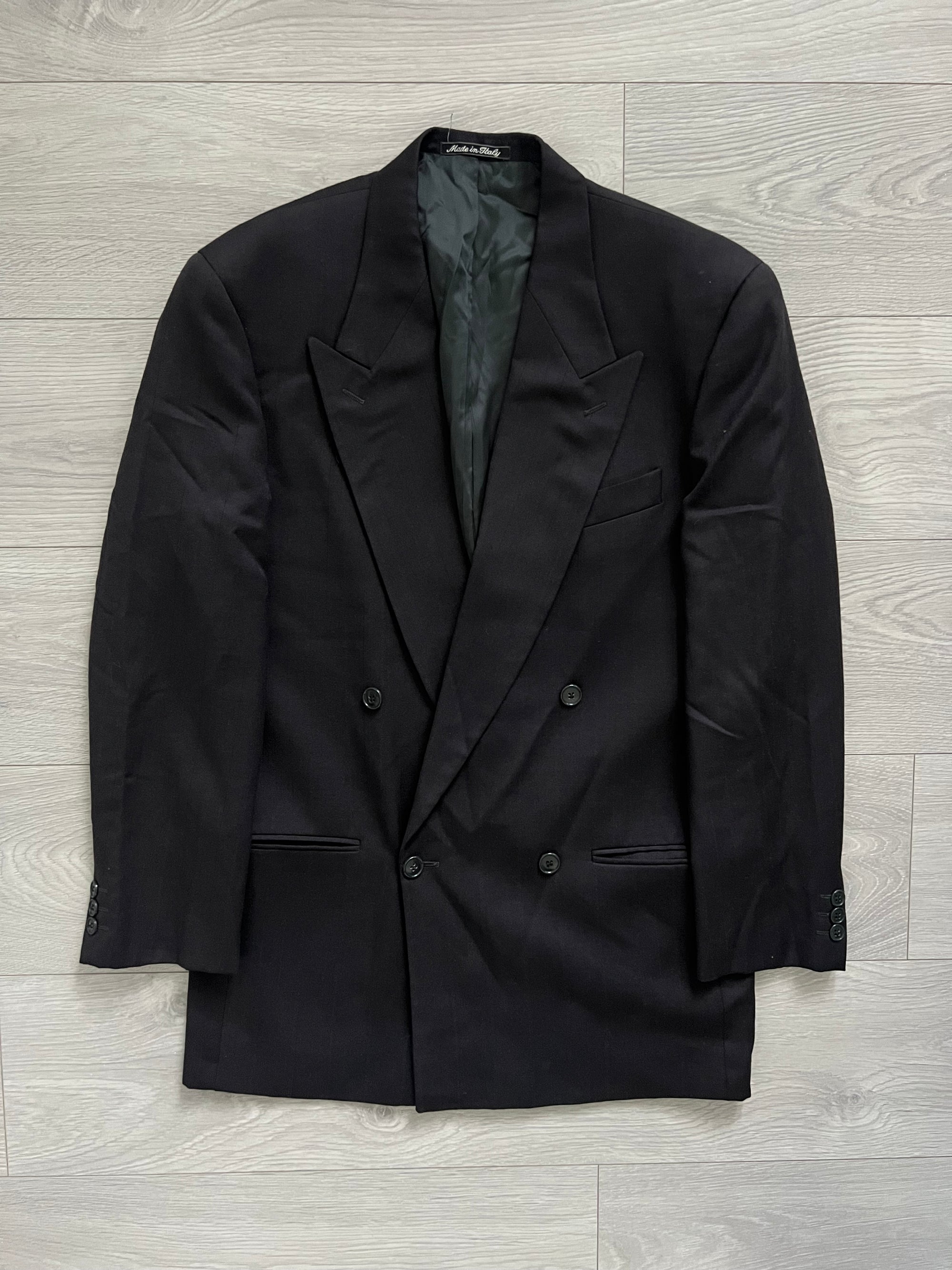 Emporio Armani 1990s Double-Breasted Pleated Relaxed Suit - Size M Jacket / 30" Waist