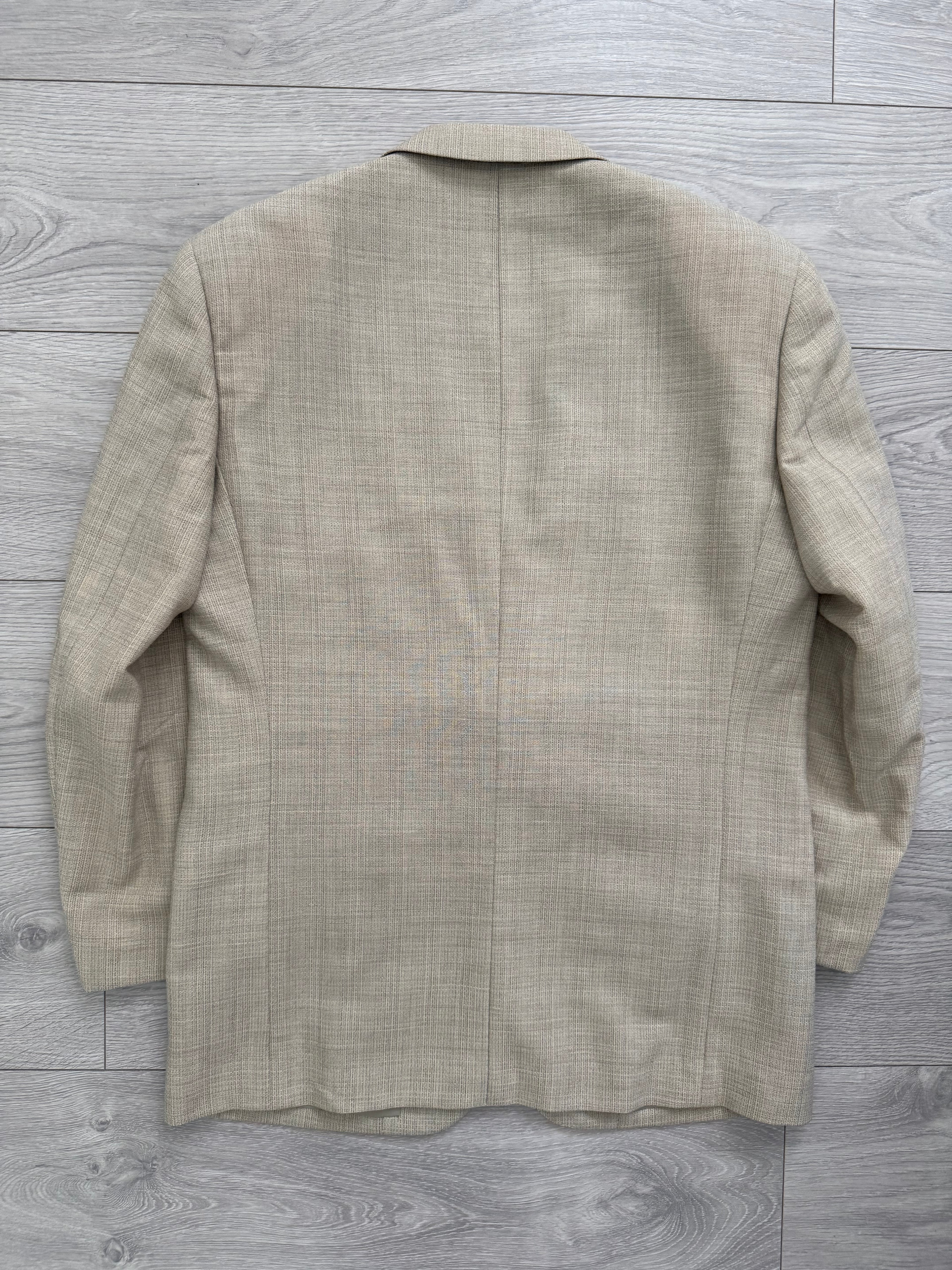 Paul Smith 1990s 2B Wool Silk Ecru Pleated Suit - Size S Jacket / 31" Waist