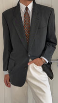 Hugo Boss 1980s Vitale Barberis Canonico Fabric 2B Draped Wool Sport Jacket Blazer - Size L