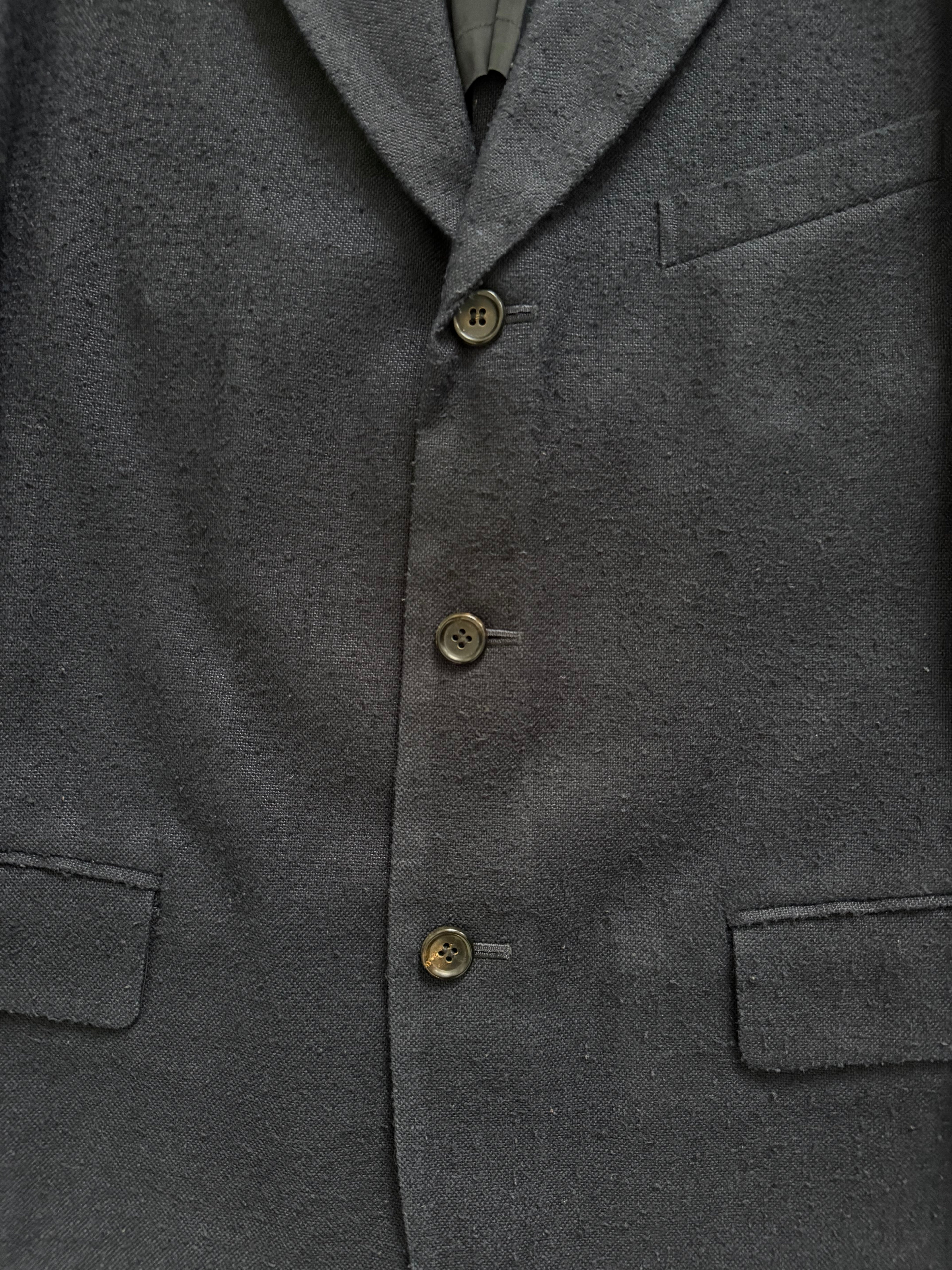 Comme Des Garcons Homme Plus SS1998 Structured Poly 'Pilled' Blue Suit - Size M Jacket / 32" Waist