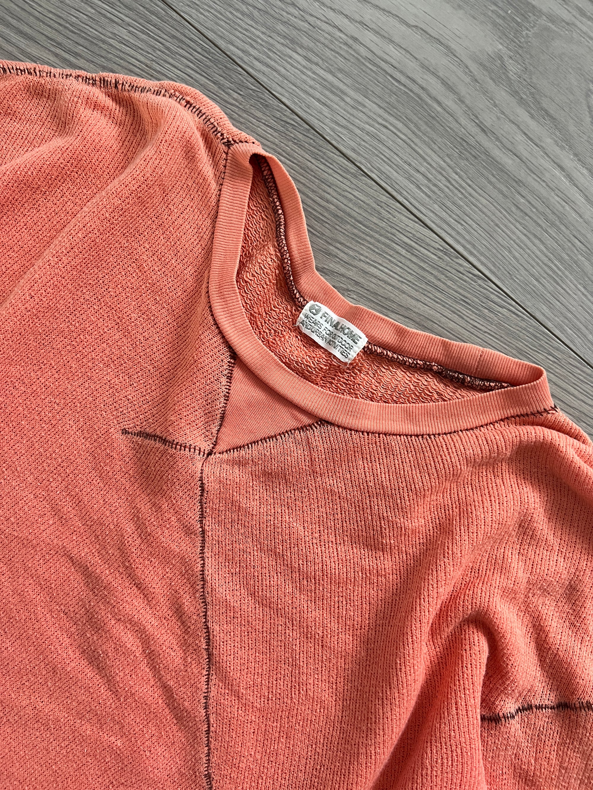 Final Home 1990s Thunder Stitch Coral Sweater - Size S