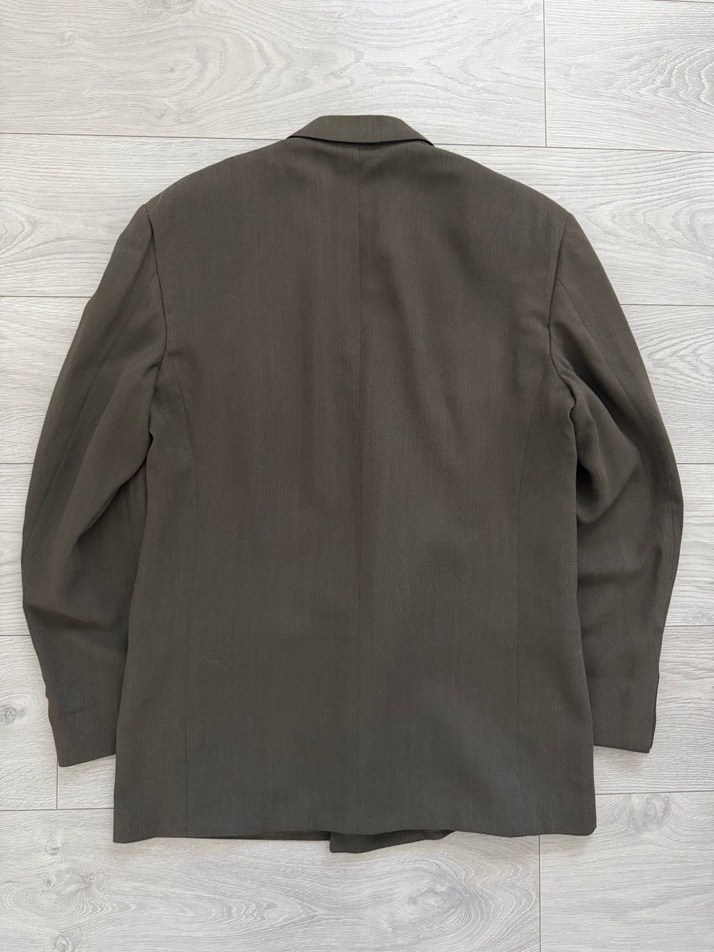 Giorgio Armani 1980s Peaked Lapel Double Breasted Brown Wool Sport Jacket Blazer - Size M