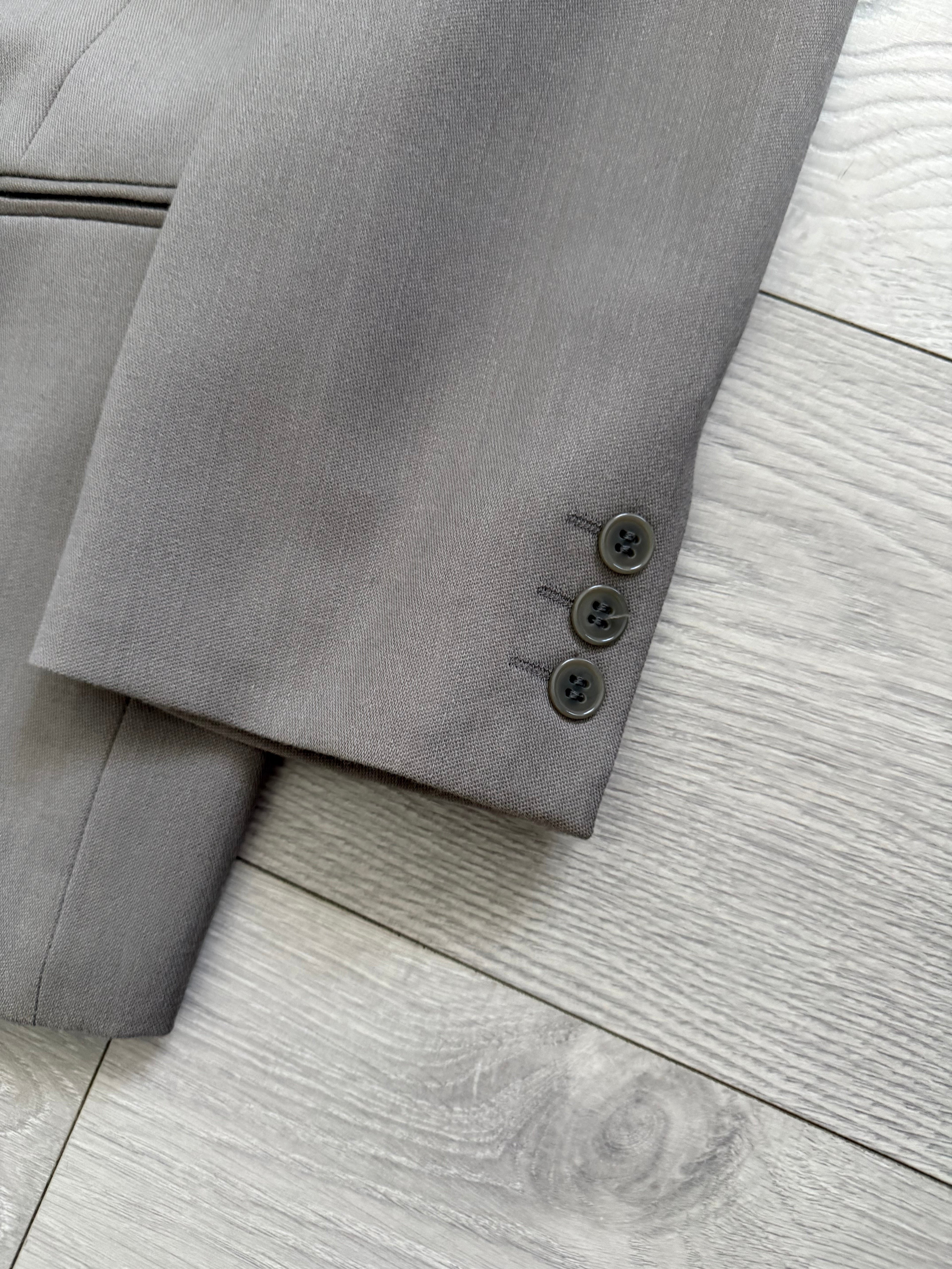 Emporio Armani 1990s Peaked Lapel Double Breasted Taupe Sports Jacket Blazer - Size S