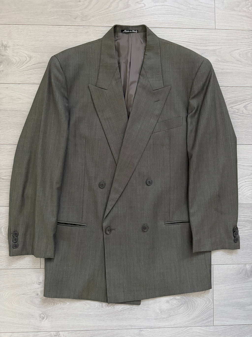 Giorgio Armani 1980s Peaked Lapel Double Breasted Wool Sport Jacket Blazer - Size XL