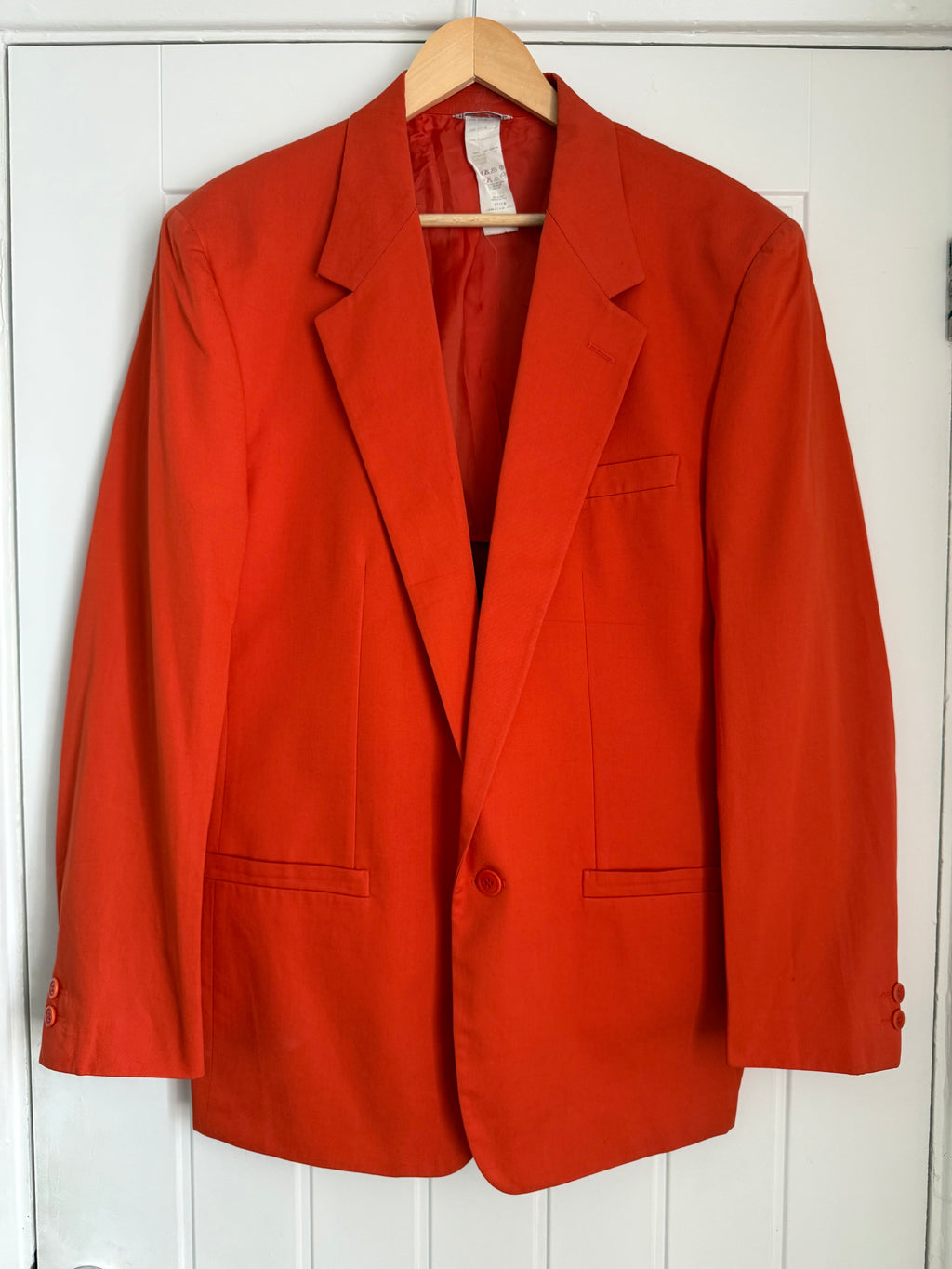 Versace 1980s 1B Orange Cotton Sport Jacket Blazer - Size L