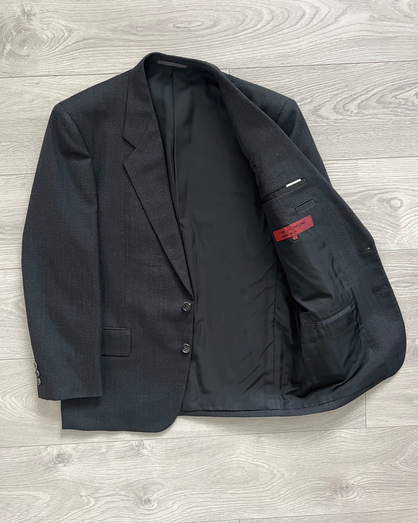 Comme Des Garcons Homme Deux 1995 Pleated Herringbone Suit - M Jacket / 30" Waist