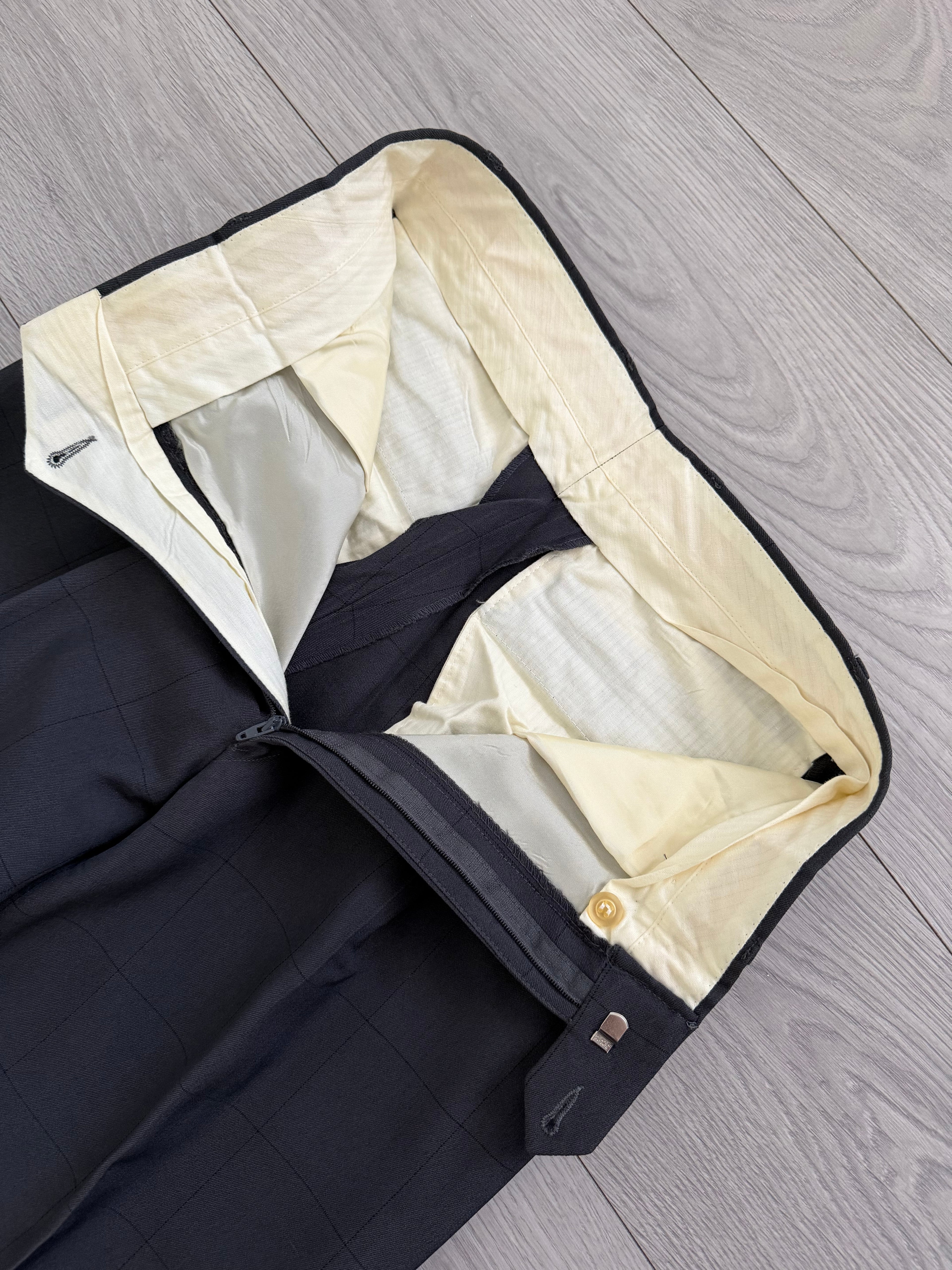 Giorgio Armani Mainline 1980s 2B Double Pleat Draped Grey Suit - Size S Jacket / 29" Waist