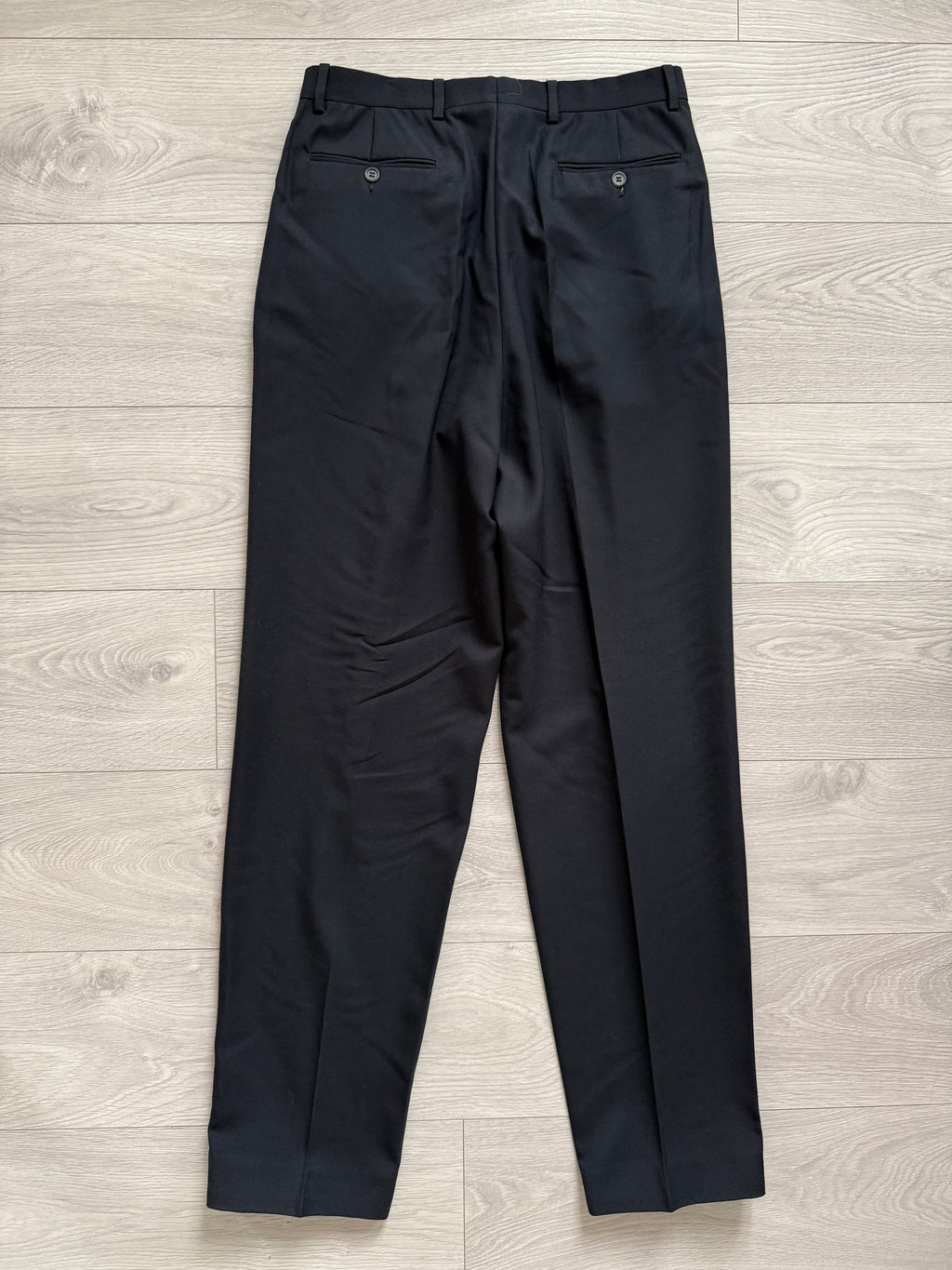 Giorgio Armani 1980s Double Pleat Wool Navy Pants - Size 34" Waist