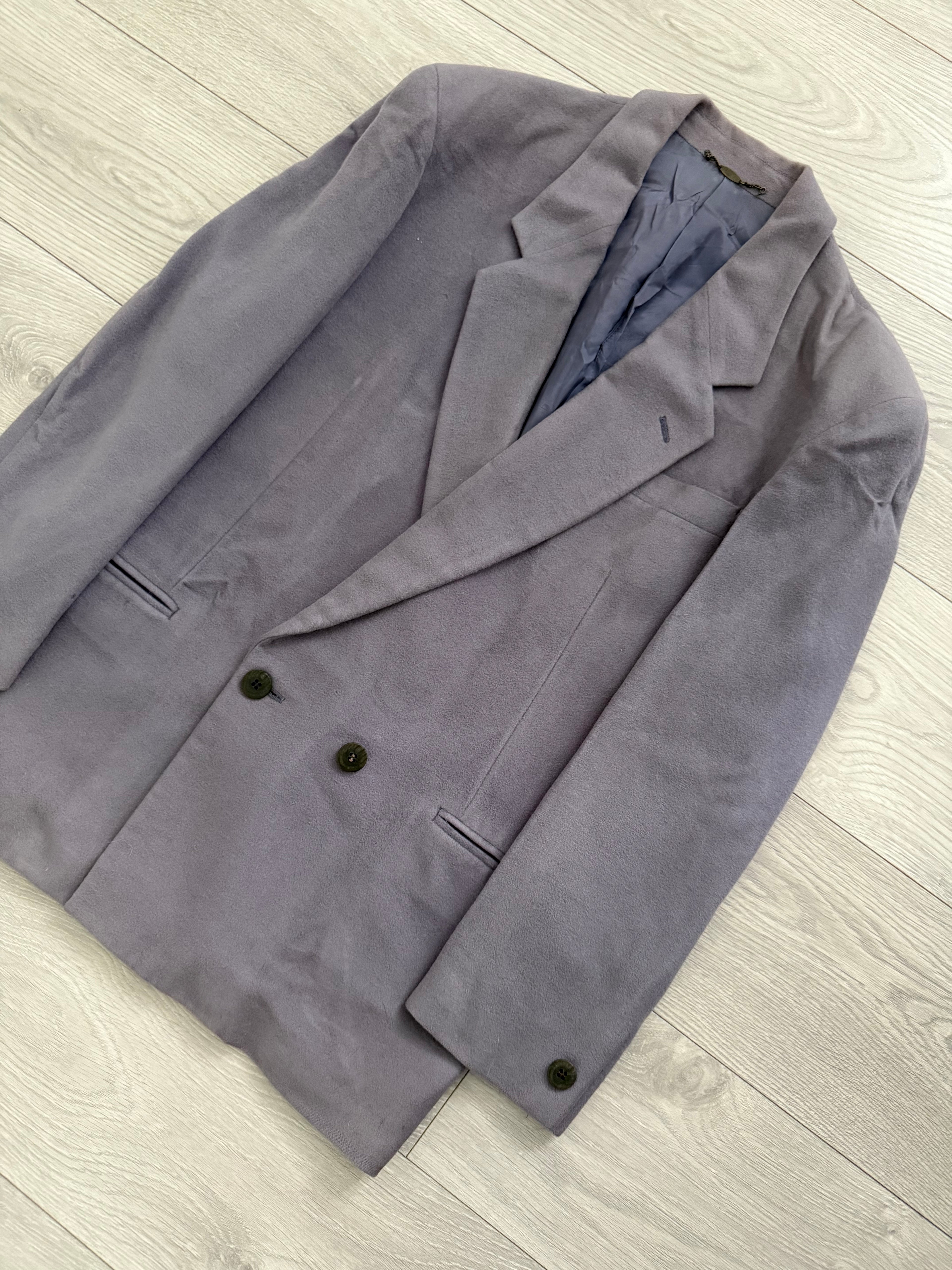 Valentino 1980s Double Breasted Wool Jacket Purple - Size S