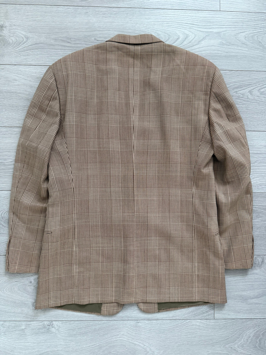 Giorgio Armani 1980s 2B Textured Check Wool Sport Jacket Blazer - Size L