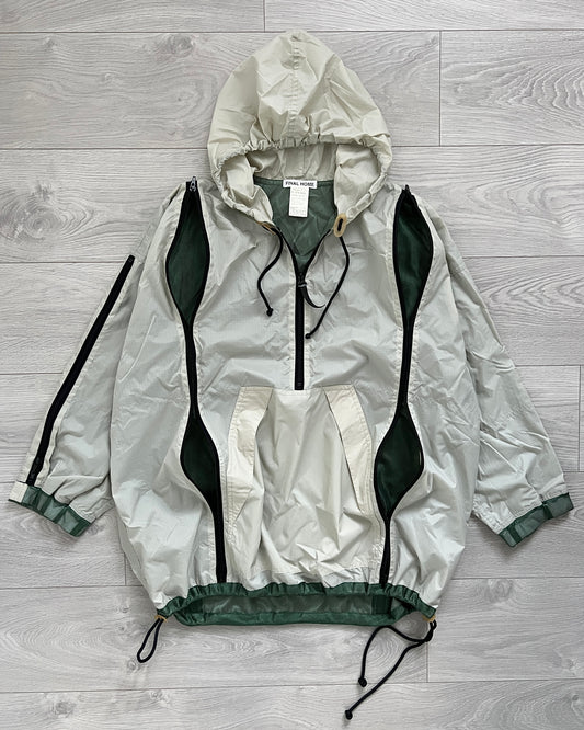 Final Home Early 00s Translucent White Green Survival Nylon Jacket - Size XL