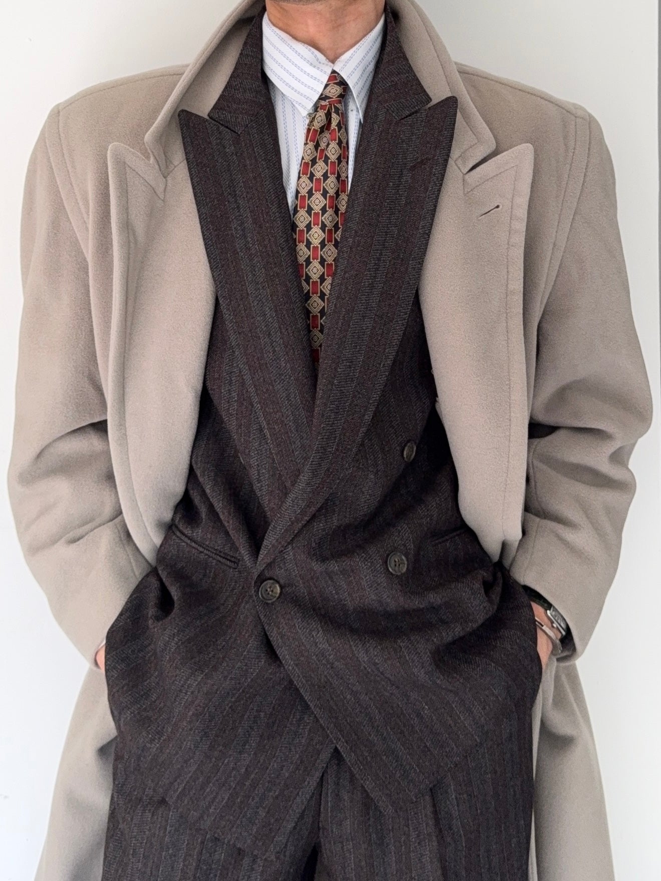 Hugo Boss 1980s 'Yamaha' Double-Breasted Wool Coat - Size M