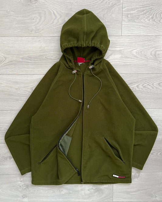 Oakley 00s Toggled Hood Technical Fleece Jacket in Green - Size L