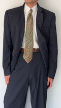 Emporio Armani 1990s 2B Striped Navy Suit - Size XXL Jacket / 38" Waist