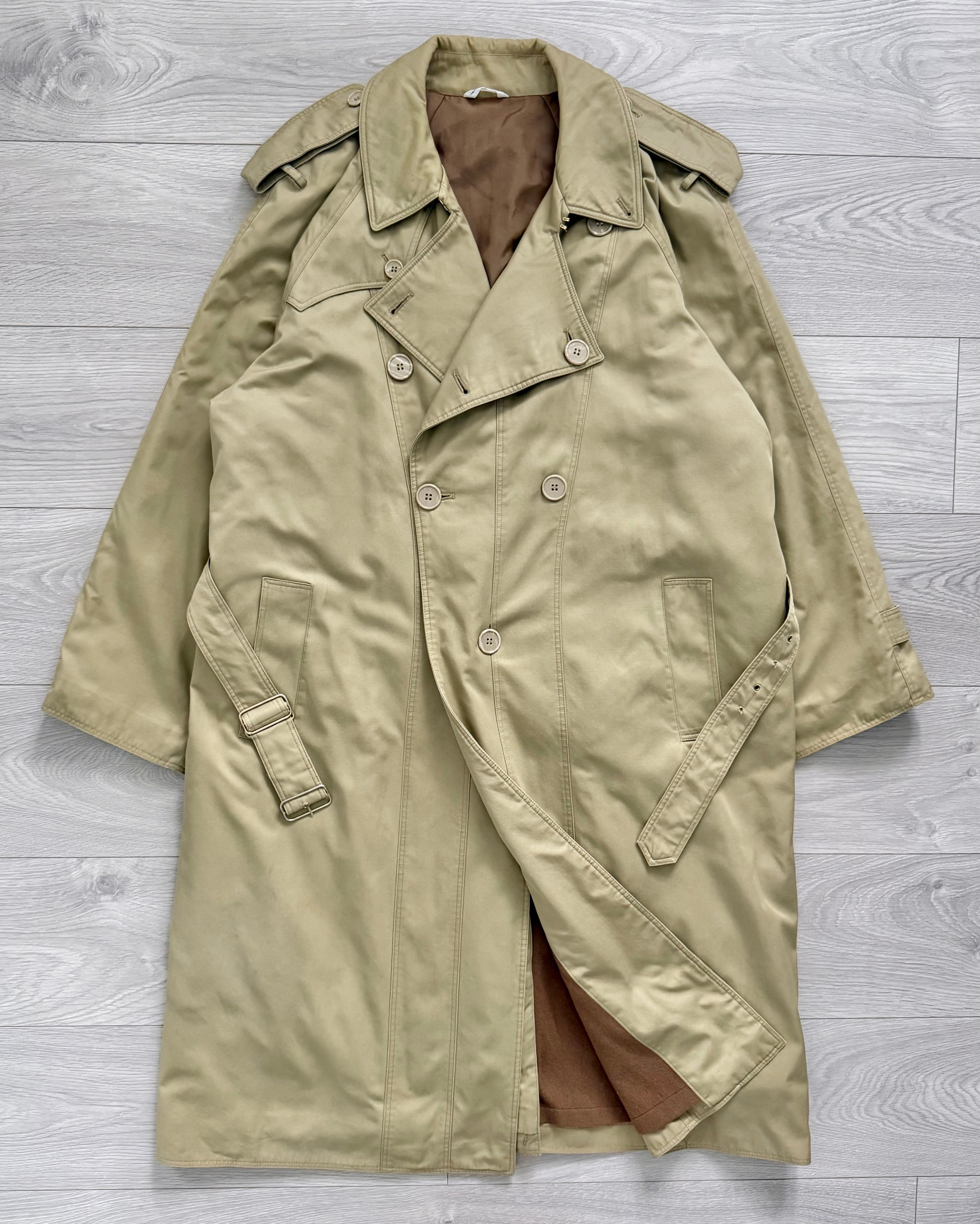 Giorgio Armani Mainline 1980s Military Trench Coat - Size L