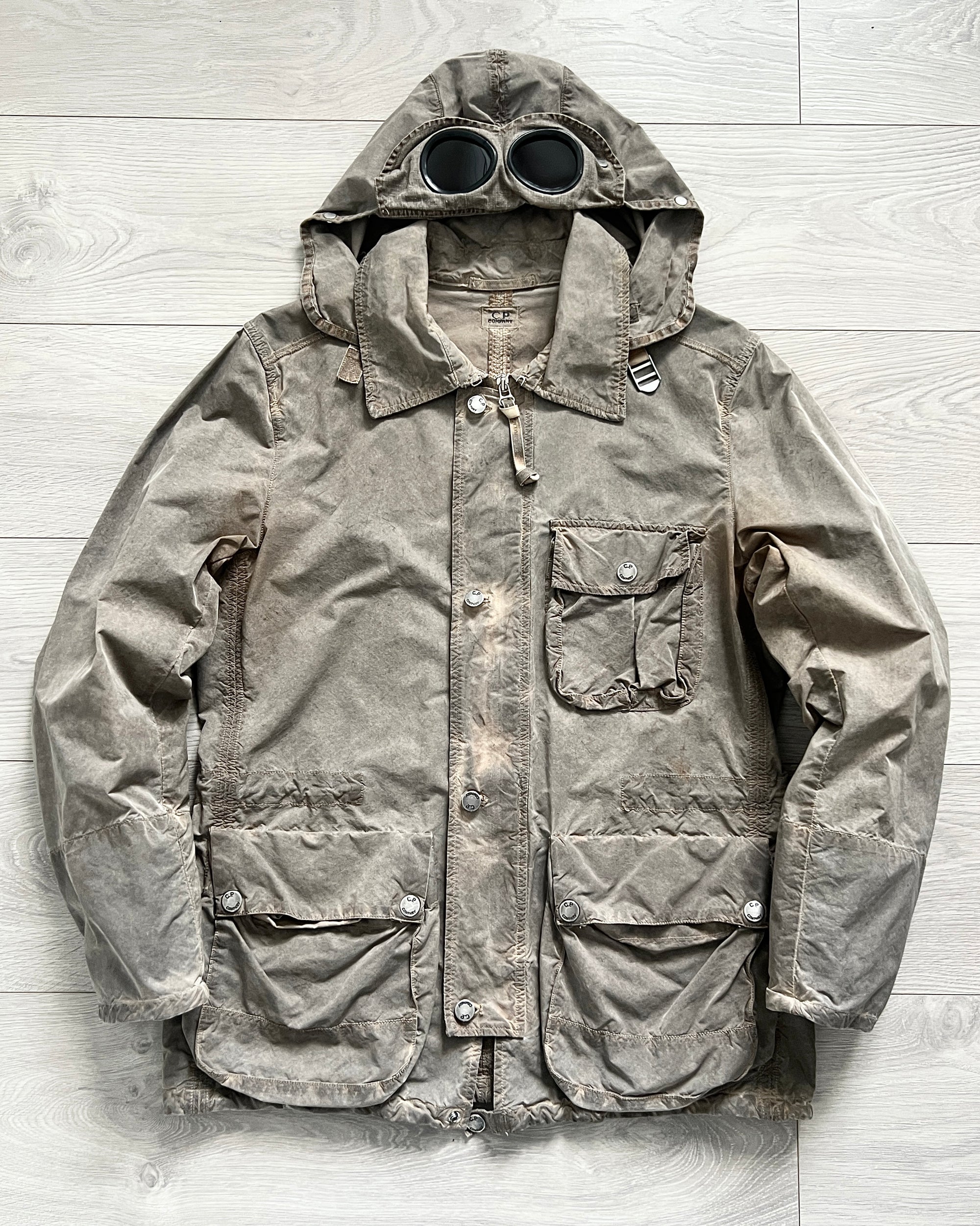 C.P. Company SS2006 Tinto Terra Mille Miglia Garment Dyed Cargo Goggle Jacket - Size M