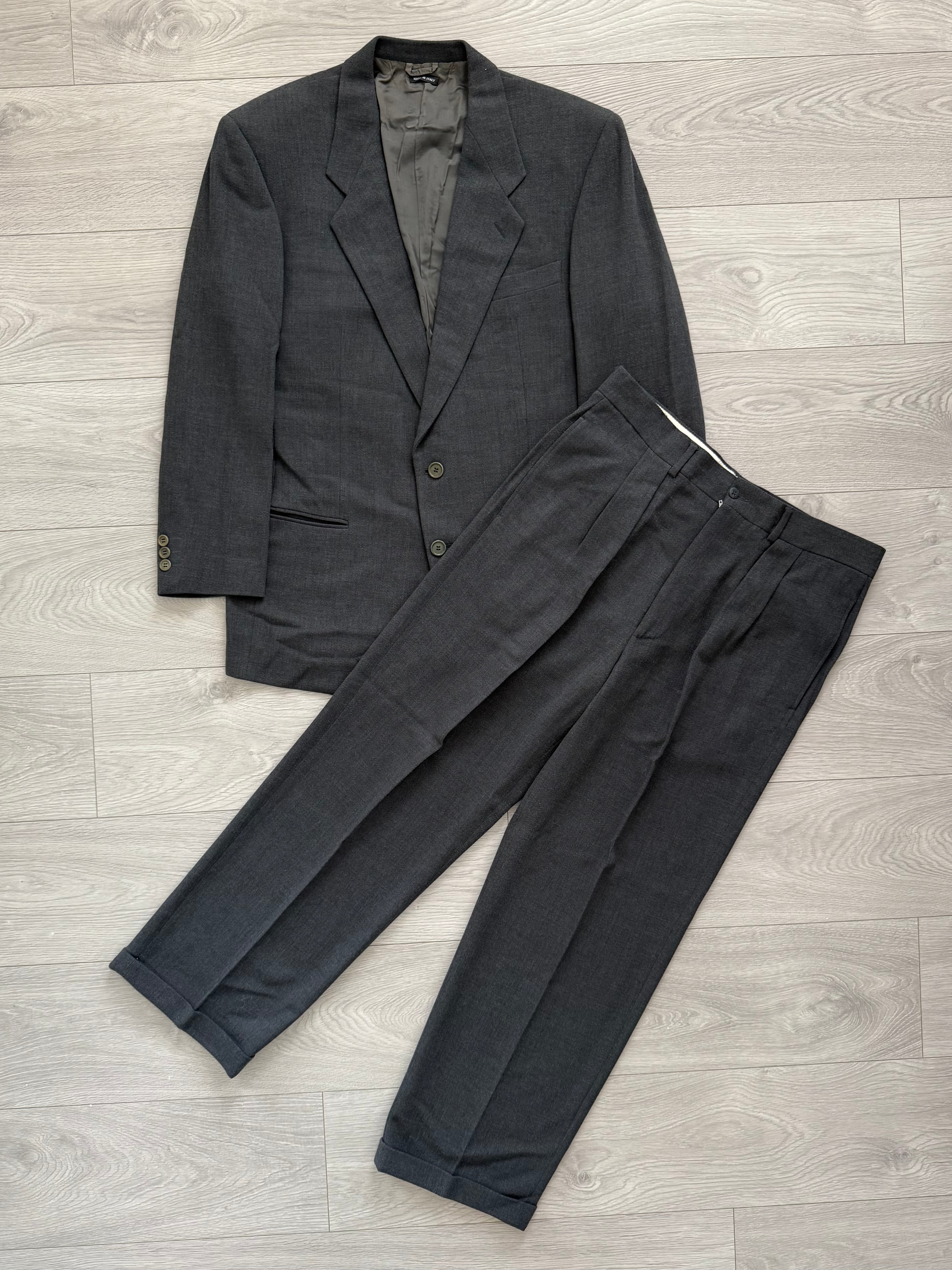 Giorgio Armani 1990s 3-B Pleated Wool Suit - Size L Jacket / 34" Waist