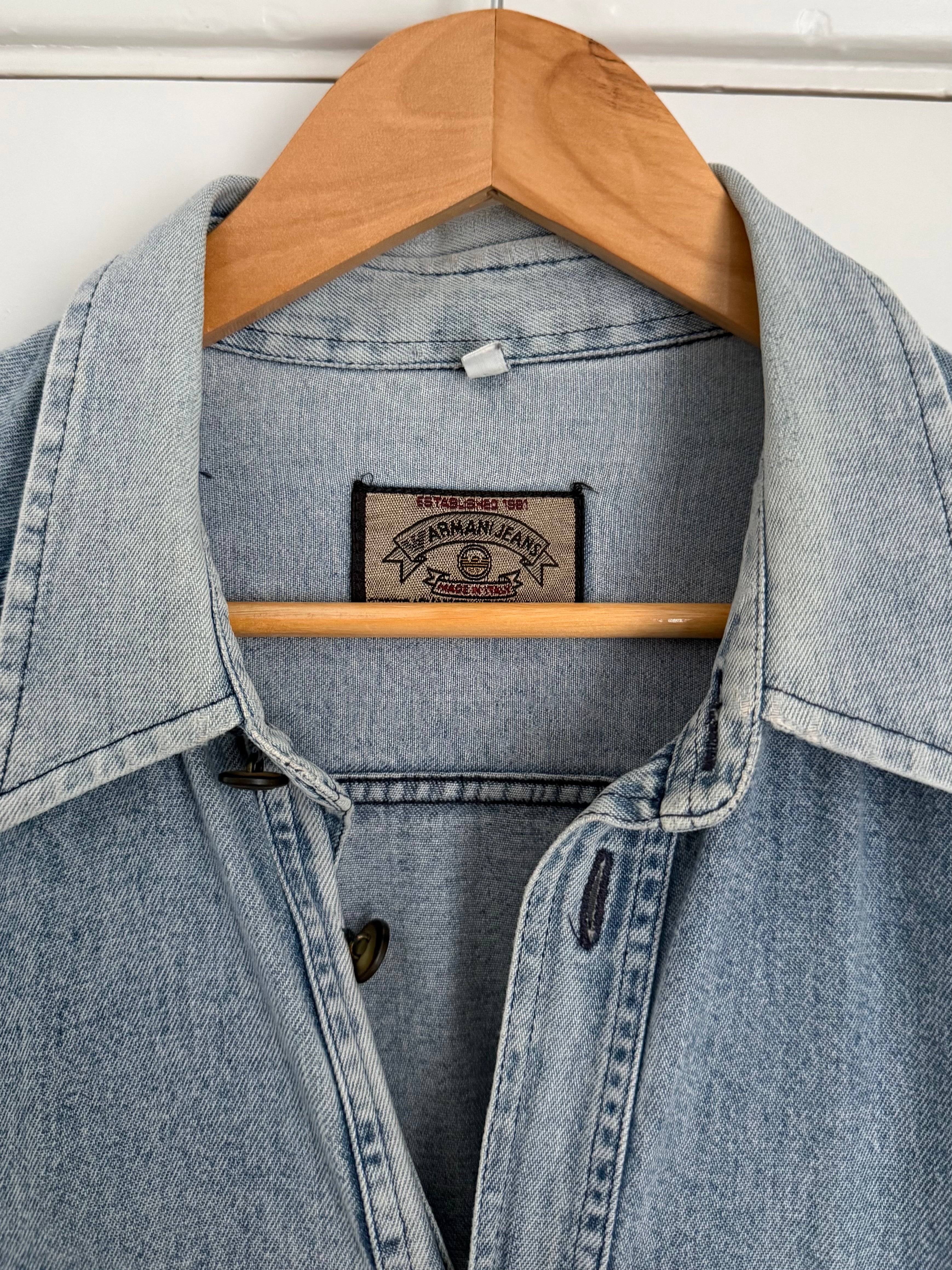Armani 1990s Relaxed Denim Shirt - Size L
