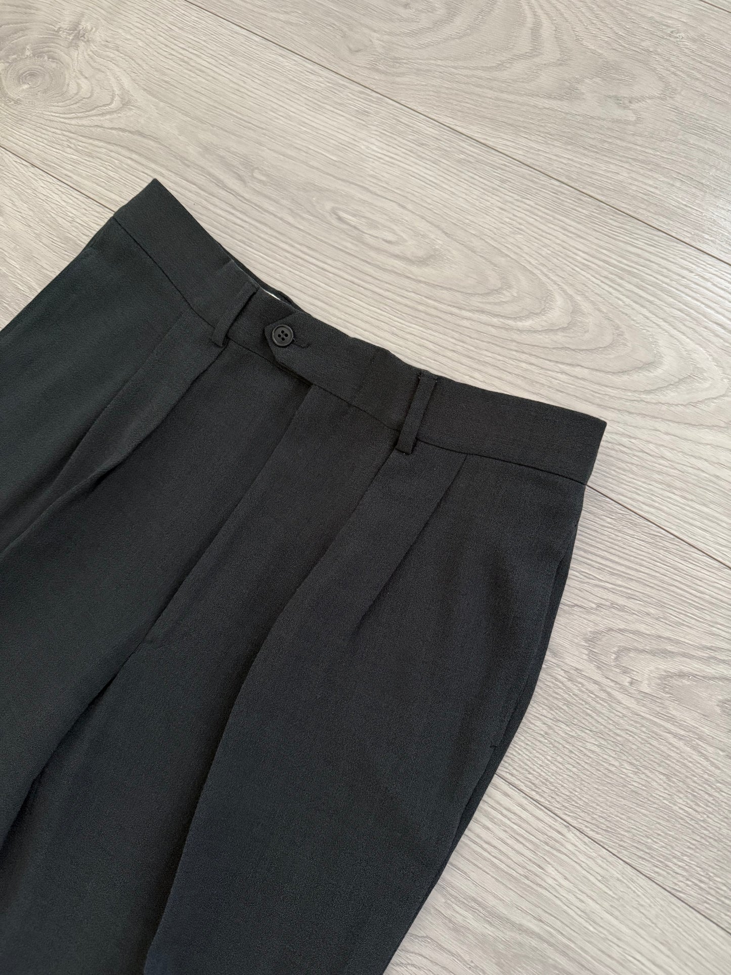 Giorgio Armani 1990s Double Breasted Draped Pleated Wool Suit - Size L Jacket / 32" Waist